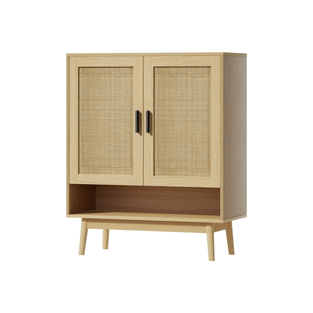 1 Artiss Shoe Rack Cabinet Rattan 5-tier 20 Pairs Dani - Natural, 1 of 3