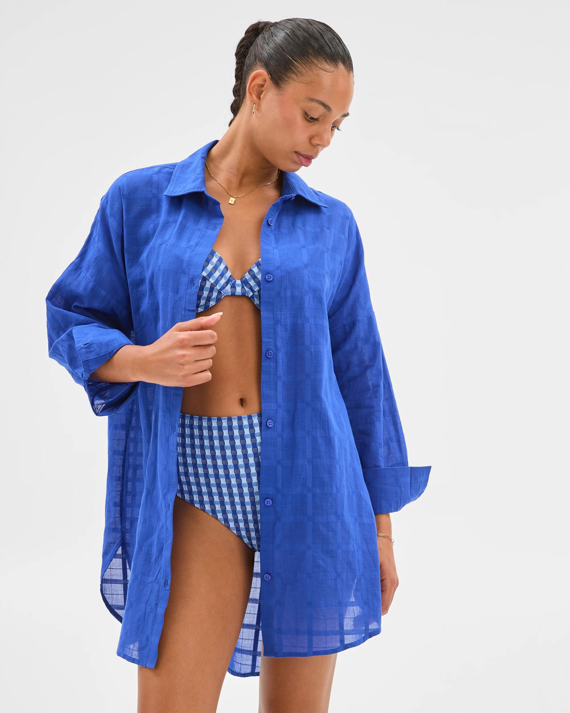 6 Target Resort Swim Maxi Shirt DOBBY AZURE, 6 of 6