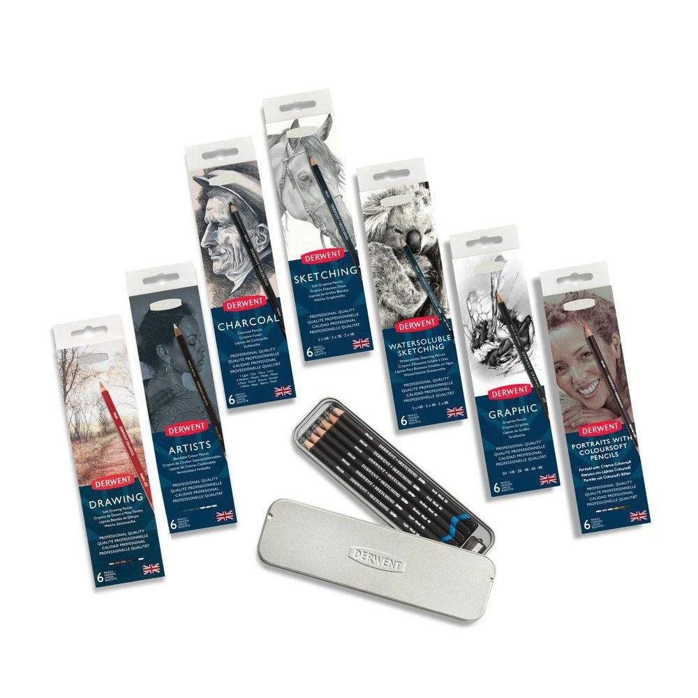 2 Derwent Drawing Tin Set 12 Pack, 2 of 4