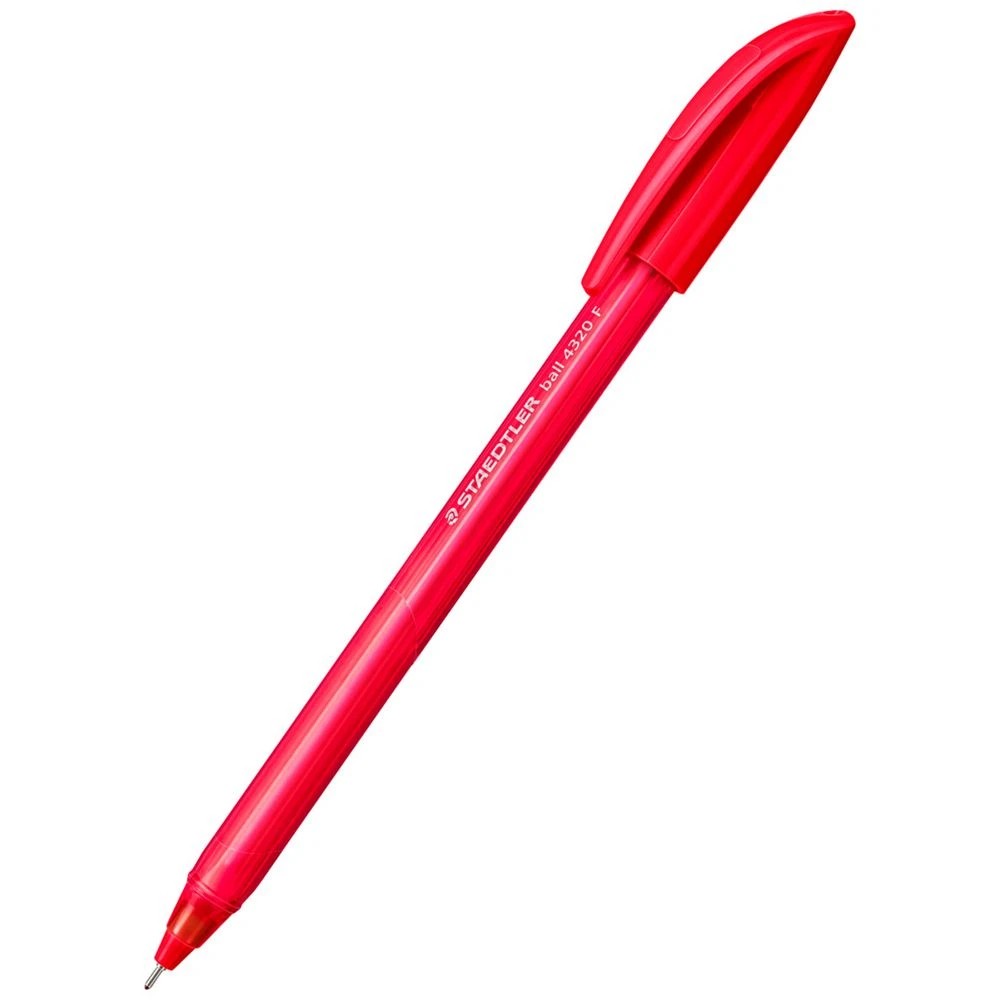 3 Staedtler Stick 4320 Triangular Ballpoint Pen 0.7mm Red, 3 of 6