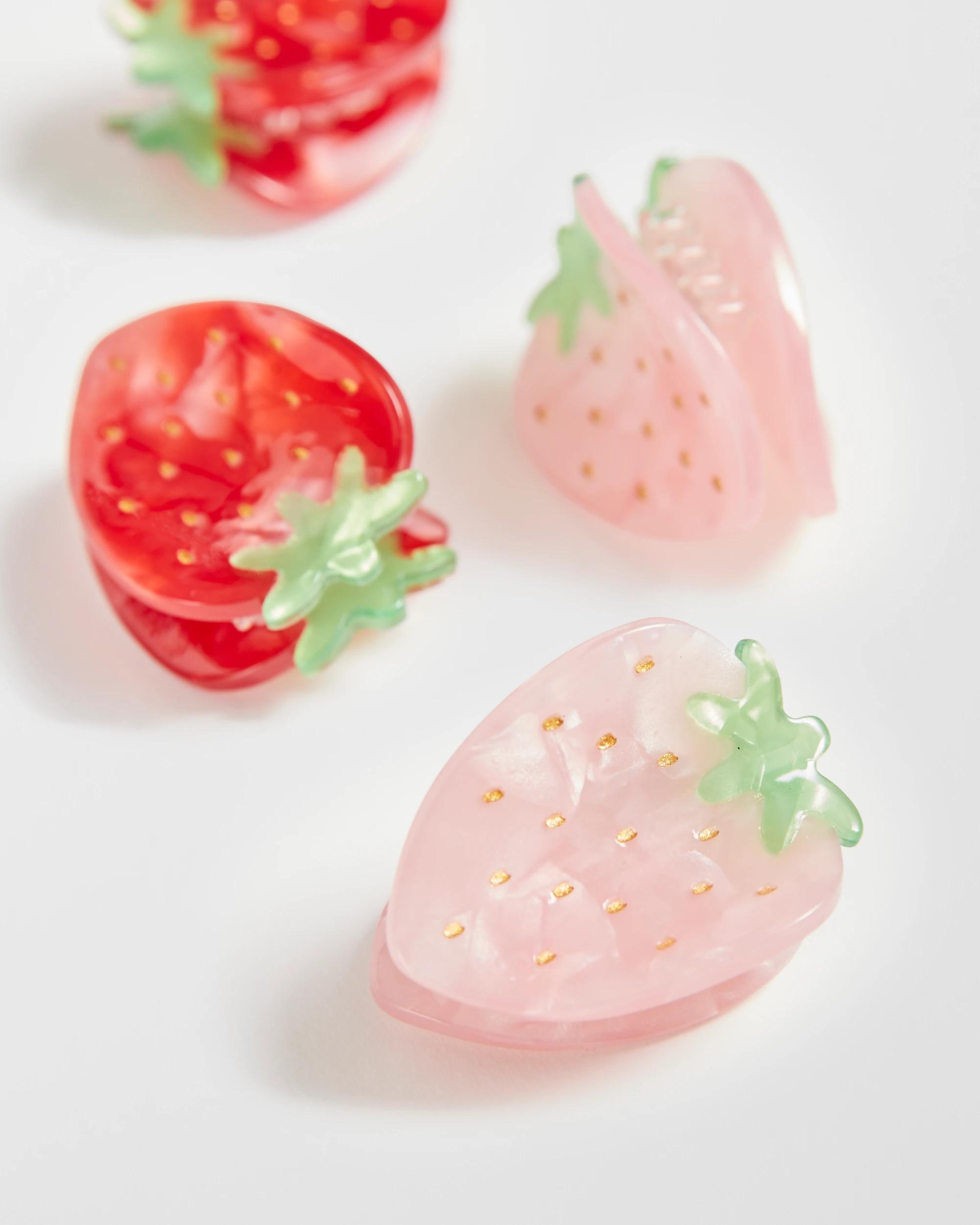 2 Target Kids 4 Pack Mini Strawberry Claw Clips RED / PINK, 2 of 2