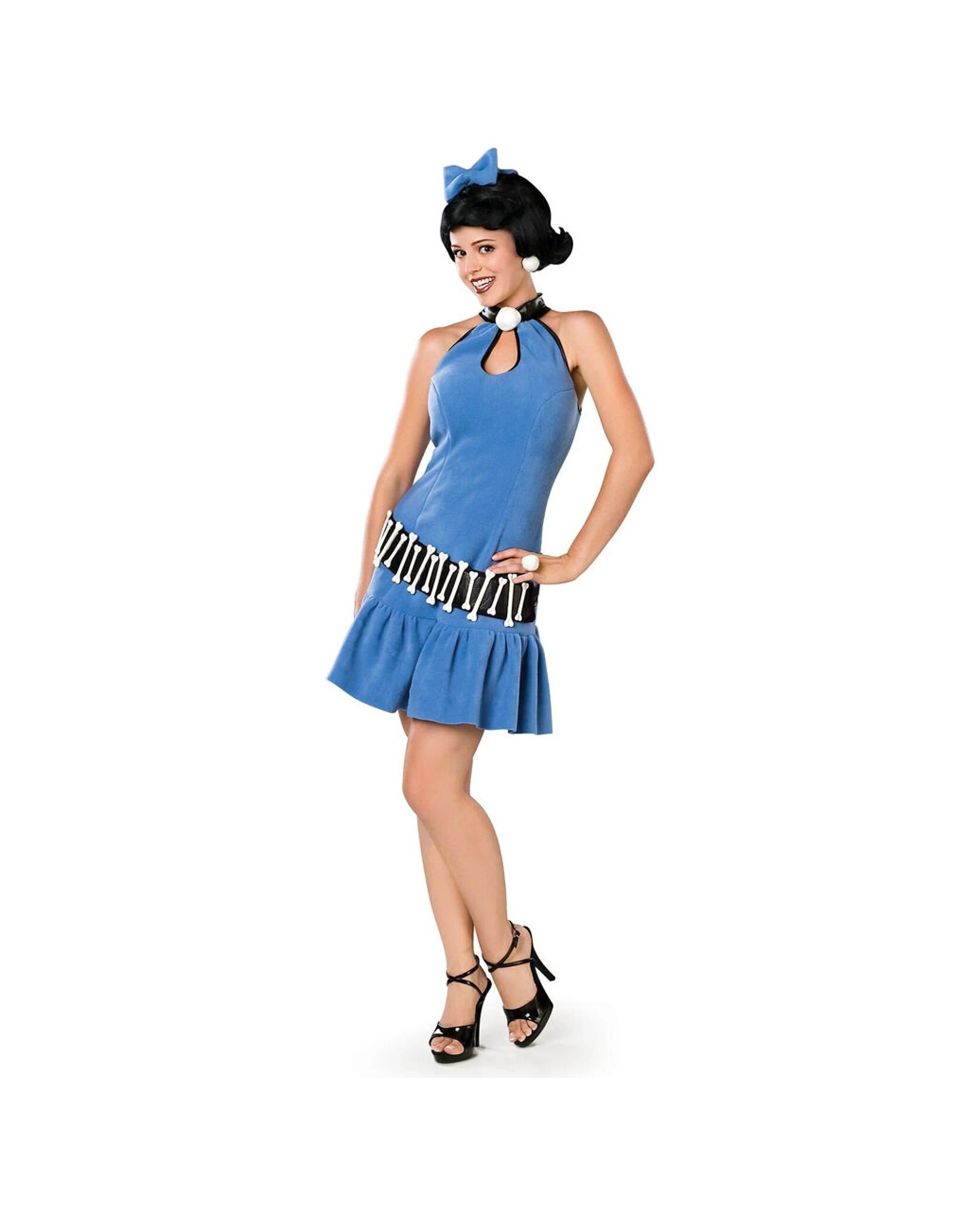 1 Rubies Betty Rubble Deluxe Womens Dress Up Costume Size S - Blue, 1 of 3