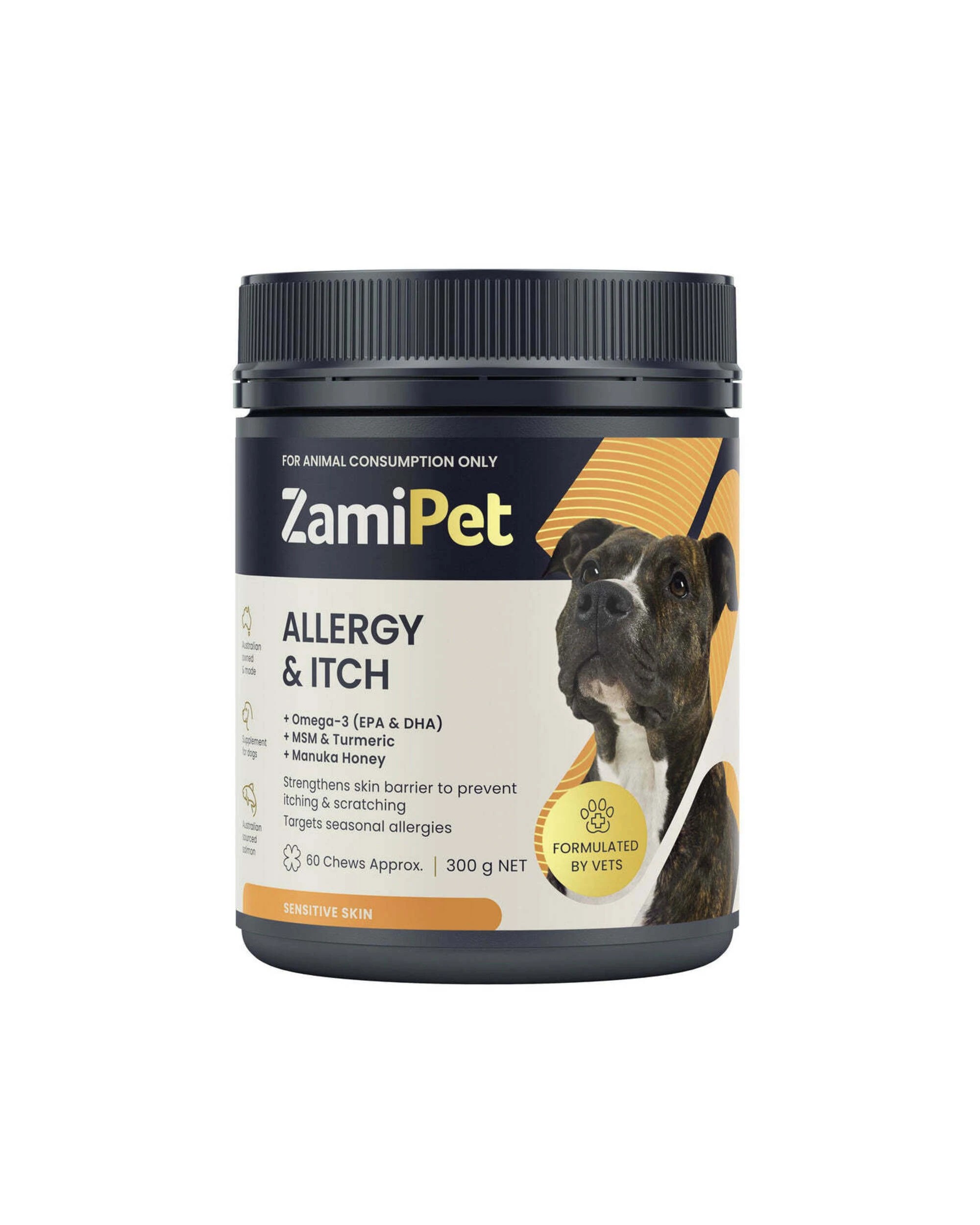1 Zamipet Allergy & Itch For Dogs 300g 60 Chews, 1 of 2