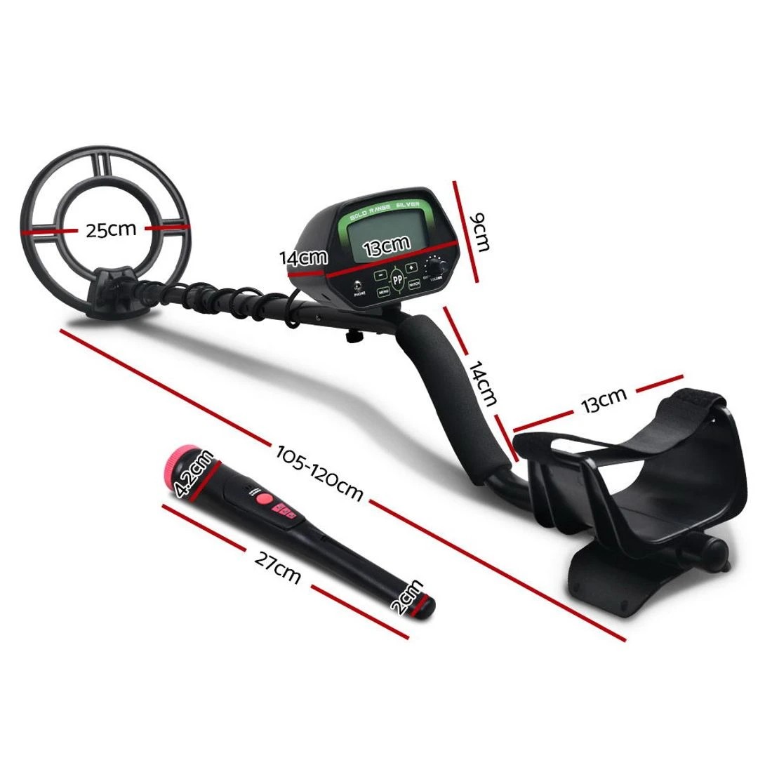 2 Weisshorn Metal Detector 220MM Deep Sensitive Water Resistant Pinpointer Treasure Hunter - Black, 2 of 5