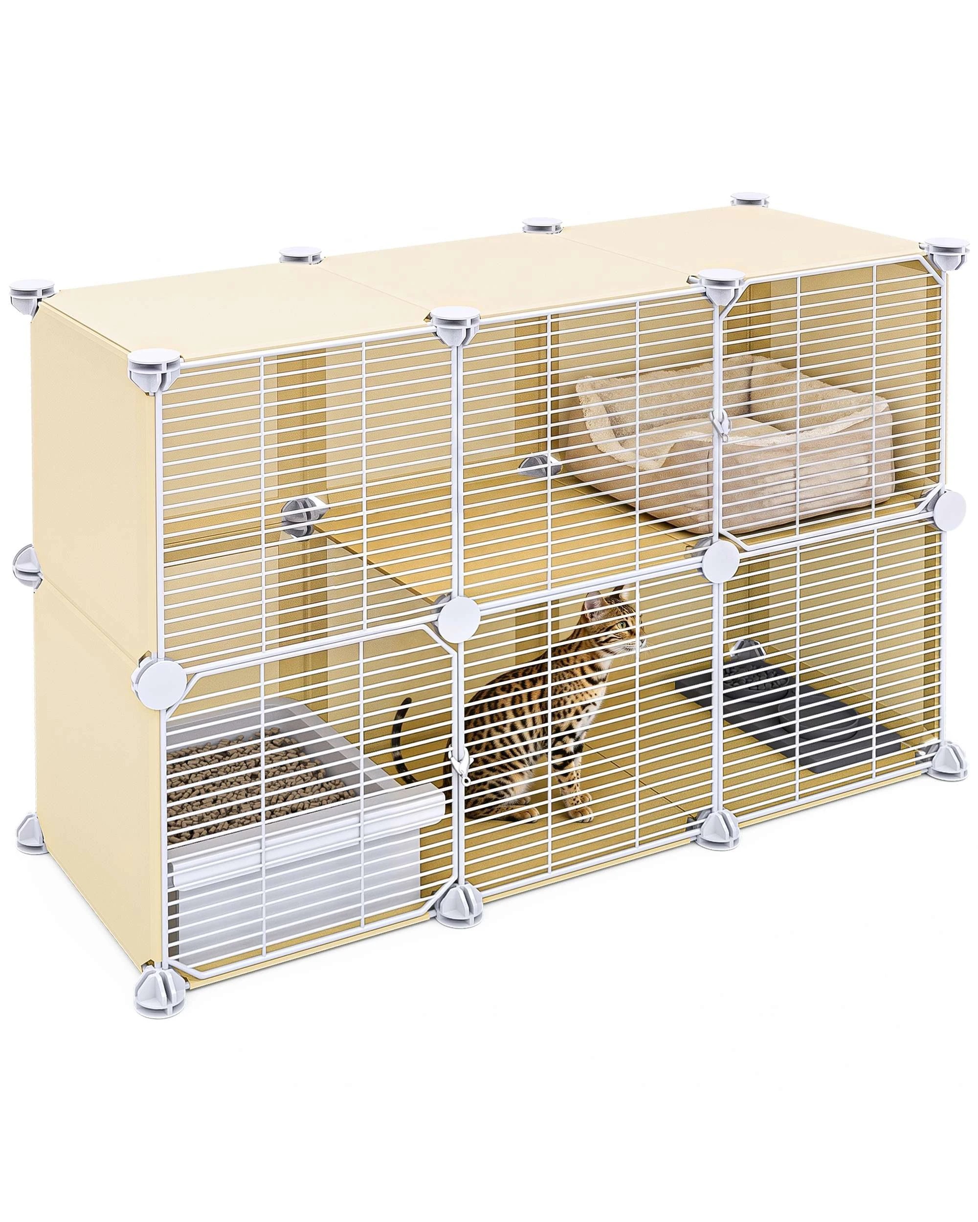 1 Advwin Cat Cage with Cat Litter Box DIY Cat Enclosures Cat Condo House, 1 of 7