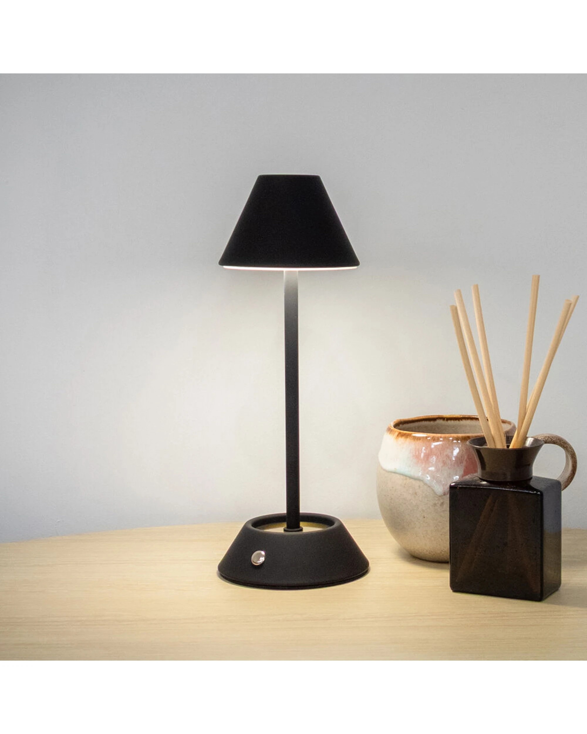 8 BOYLE Rechargeable LED Table Lamp Cone Shade Adjustable Lighting Battery - Black, 8 of 8