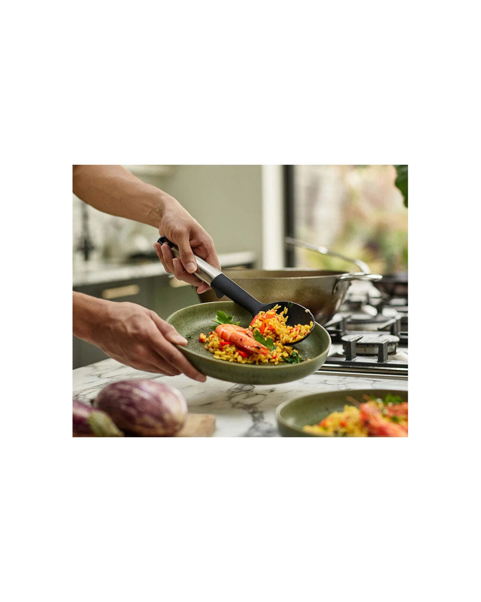 3 Joseph Joseph Elevate Silicone Steel Solid Spoon 31cm 2PK Elevate Technology - Black, 3 of 7