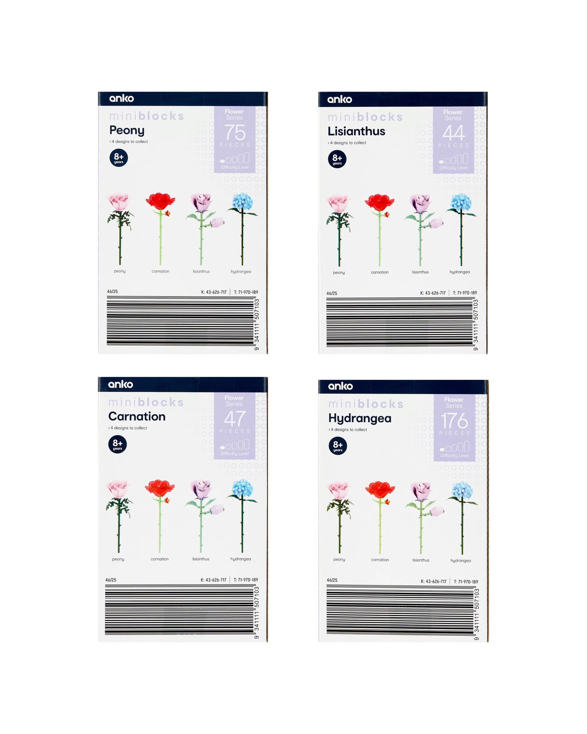 6 Mini Blocks Flower Series - Assorted, 6 of 6