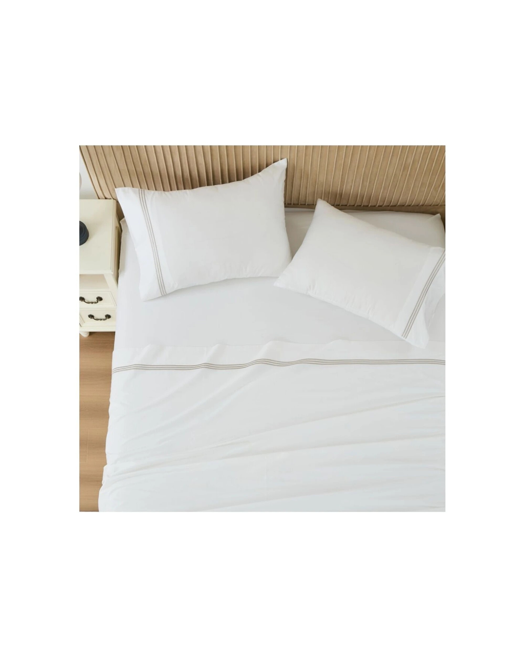 7 Grosvenor House 500TC Egyptian Cotton Hotel Embroidered Bed Bedding Sheet Set - Queen Bed - White, 7 of 8