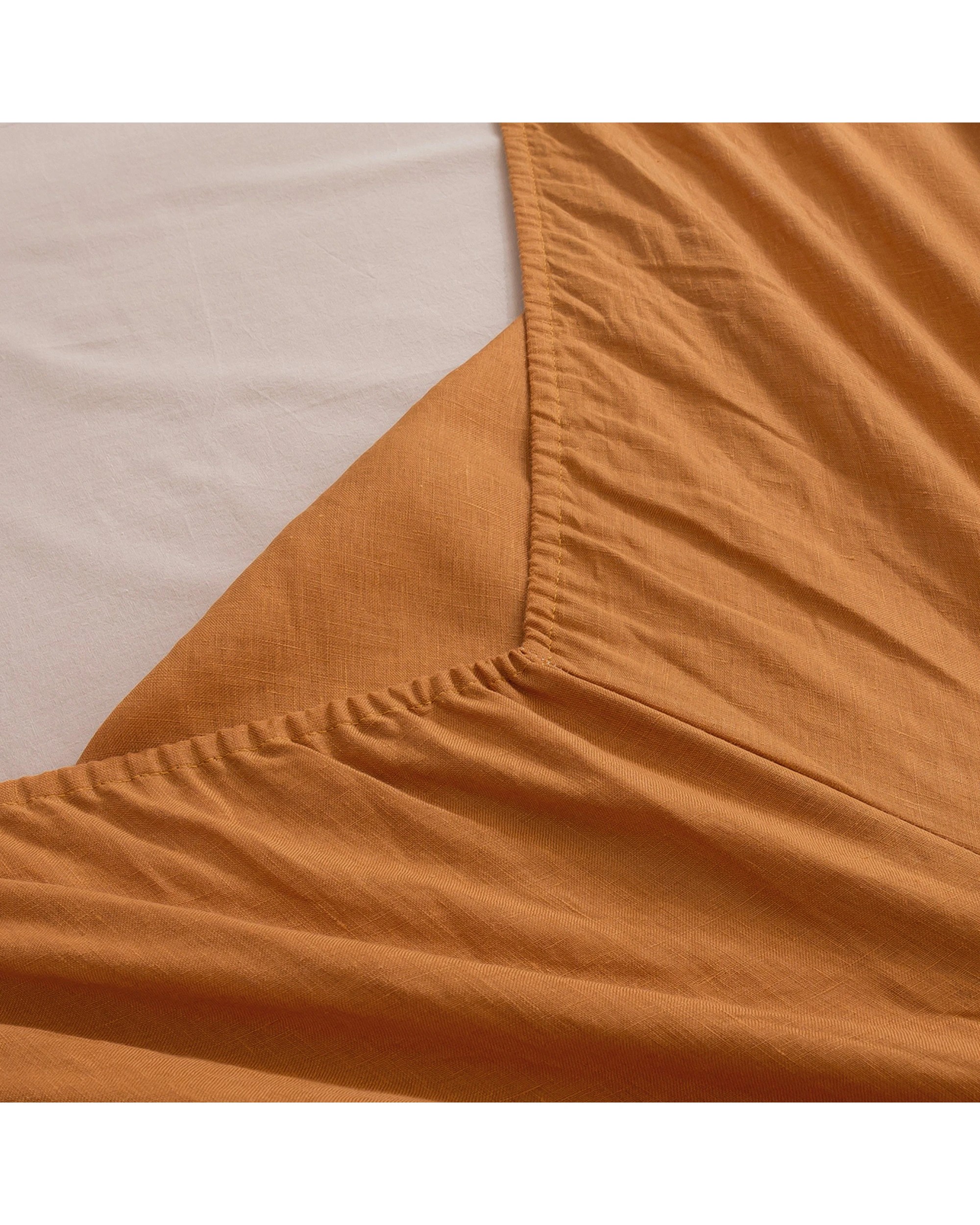 5 Natural Home 100% European Flax Linen Sheet Set - Super King Bed - Rust, 5 of 7