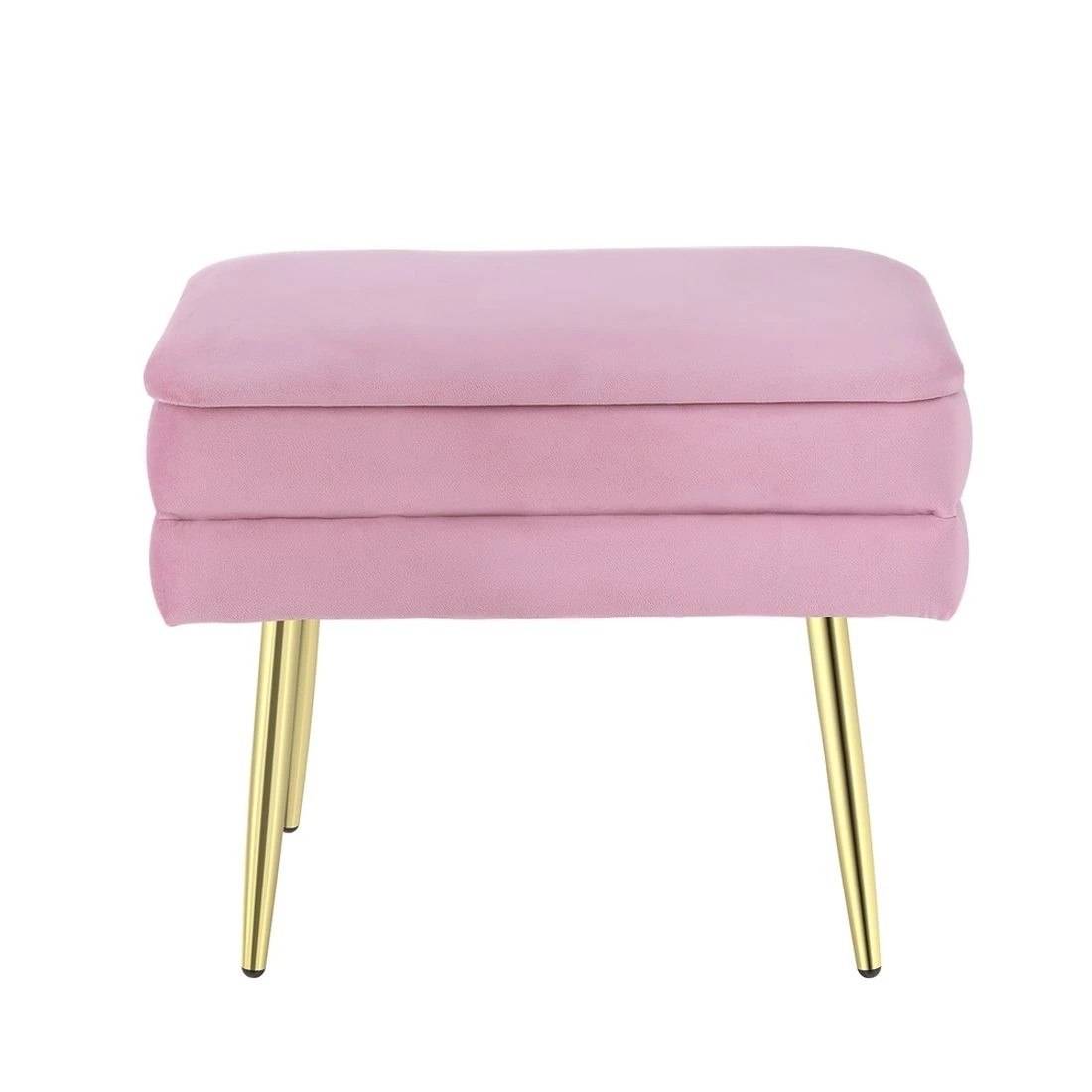 4 Artiss Ottoman Storage Foot Stool Vanity Velvet - Pink, 4 of 5