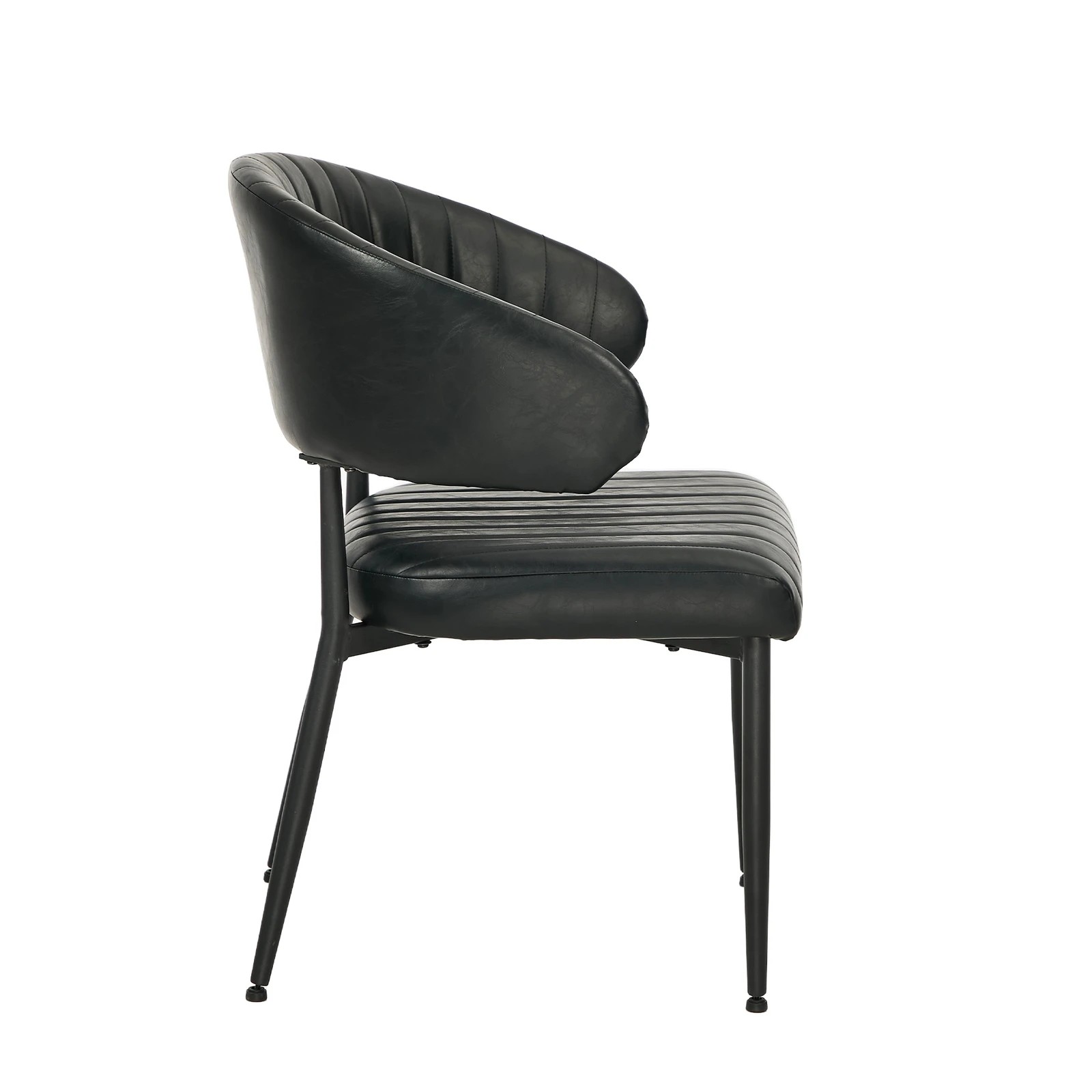 7 Oikiture 2x PU Leather Dining Chair Kitchen Padded Seat - Black, 7 of 9