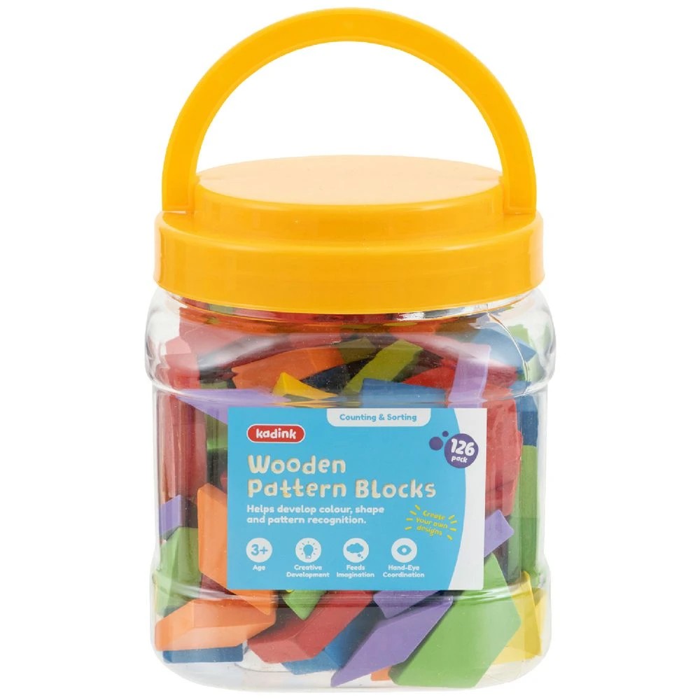 1 Kadink Wooden Pattern Blocks 126 Pack, 1 of 2
