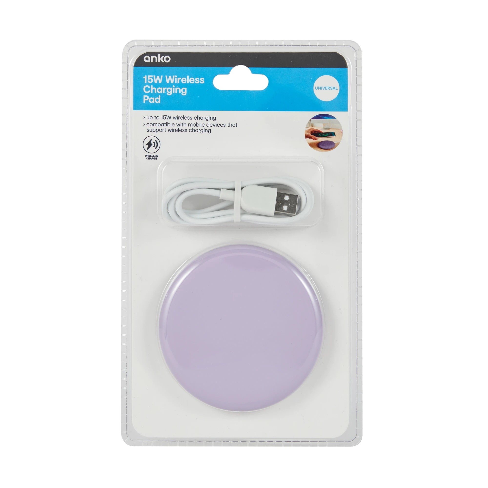 7 15W Wireless Charging Pad - Purple, 7 of 7