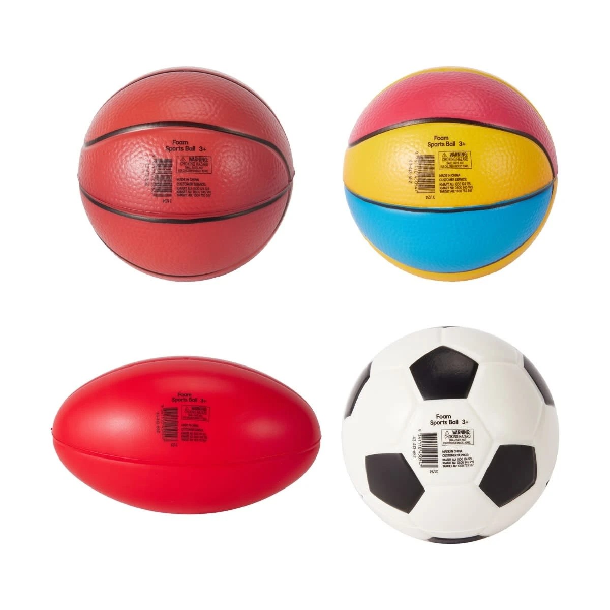 3 Foam Sports Ball - Assorted, 3 of 4