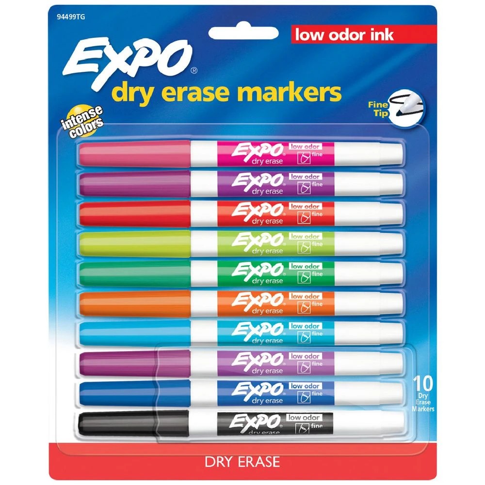 1 Expo Fine Whiteboard Markers Bullet Assorted 10 Pack, 1 of 5