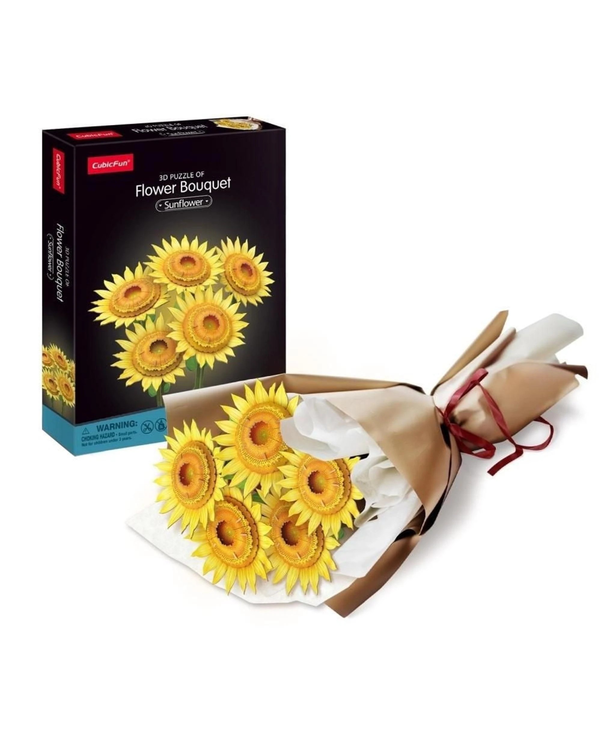 2 CubicFun Flower Bouquet Bundle of Sunflowers 209 Piece 3D Puzzle Model Kit, 2 of 2