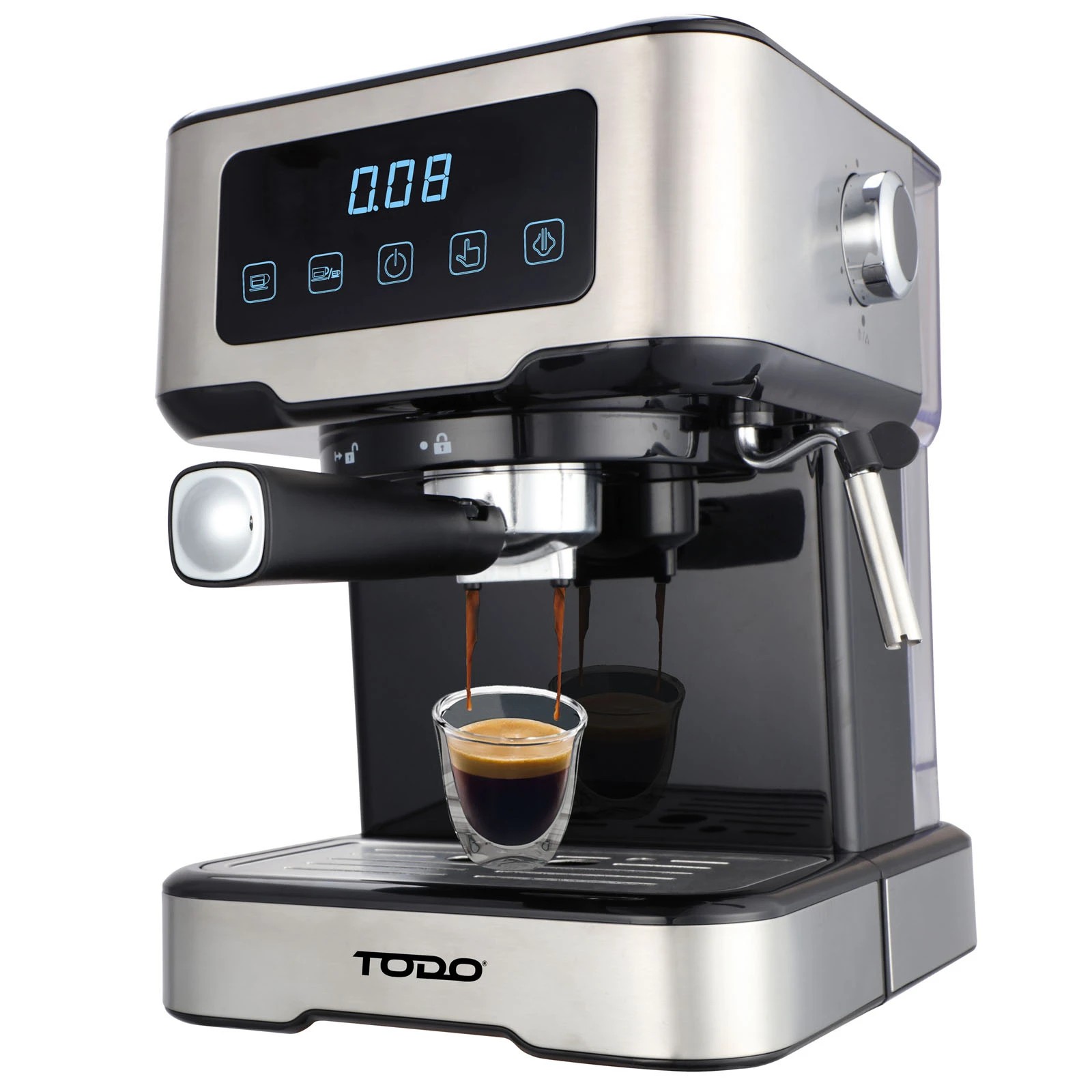 2 TODO Espresso Coffee Machine Maker Automatic Touch Control LED Display 15 Bar Pump 1.5L, 2 of 5