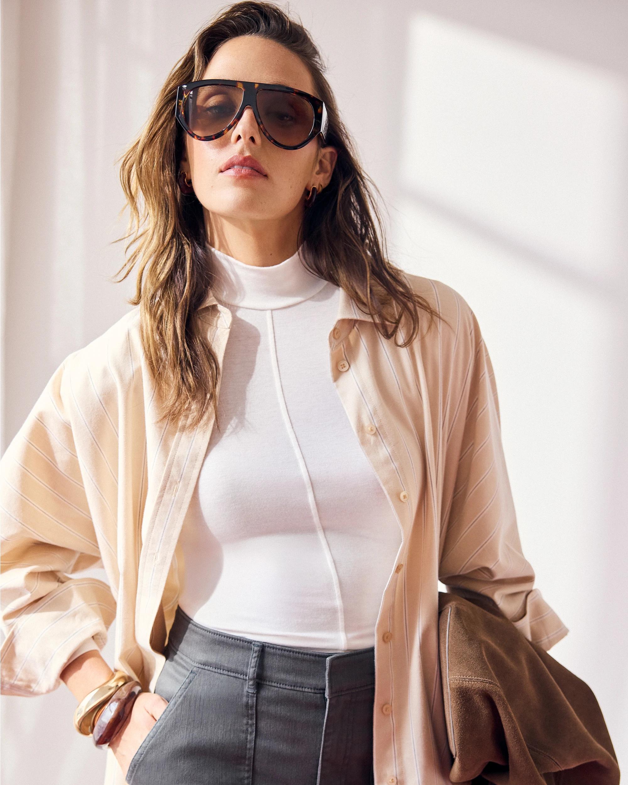 7 Preview Long Sleeve Luxe Layering Knit Skivvy Top WHITE, 7 of 9