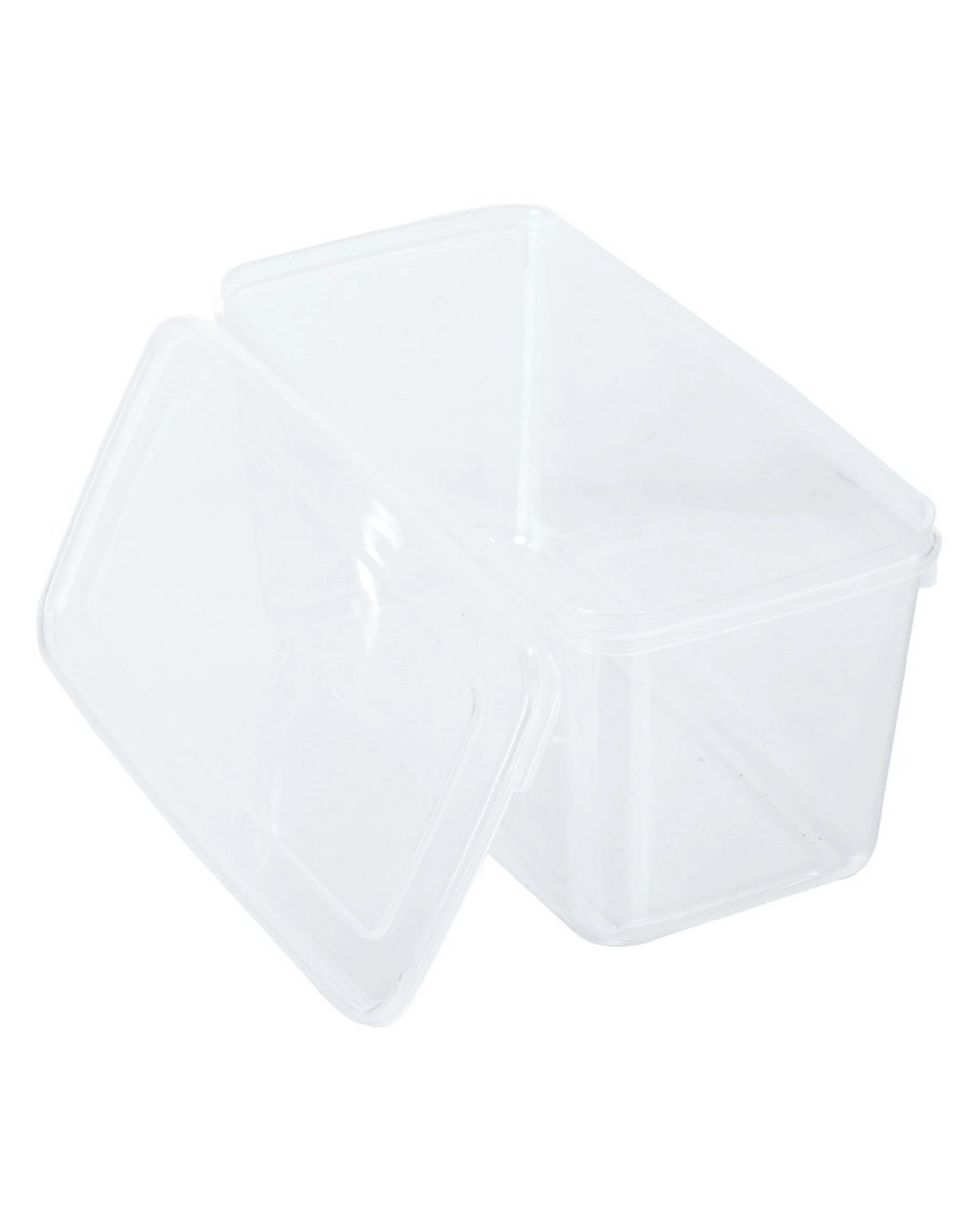 2 Lemon Lime Keep Fresh Clear Stackable Plastic Food Container 2L, 2 of 3