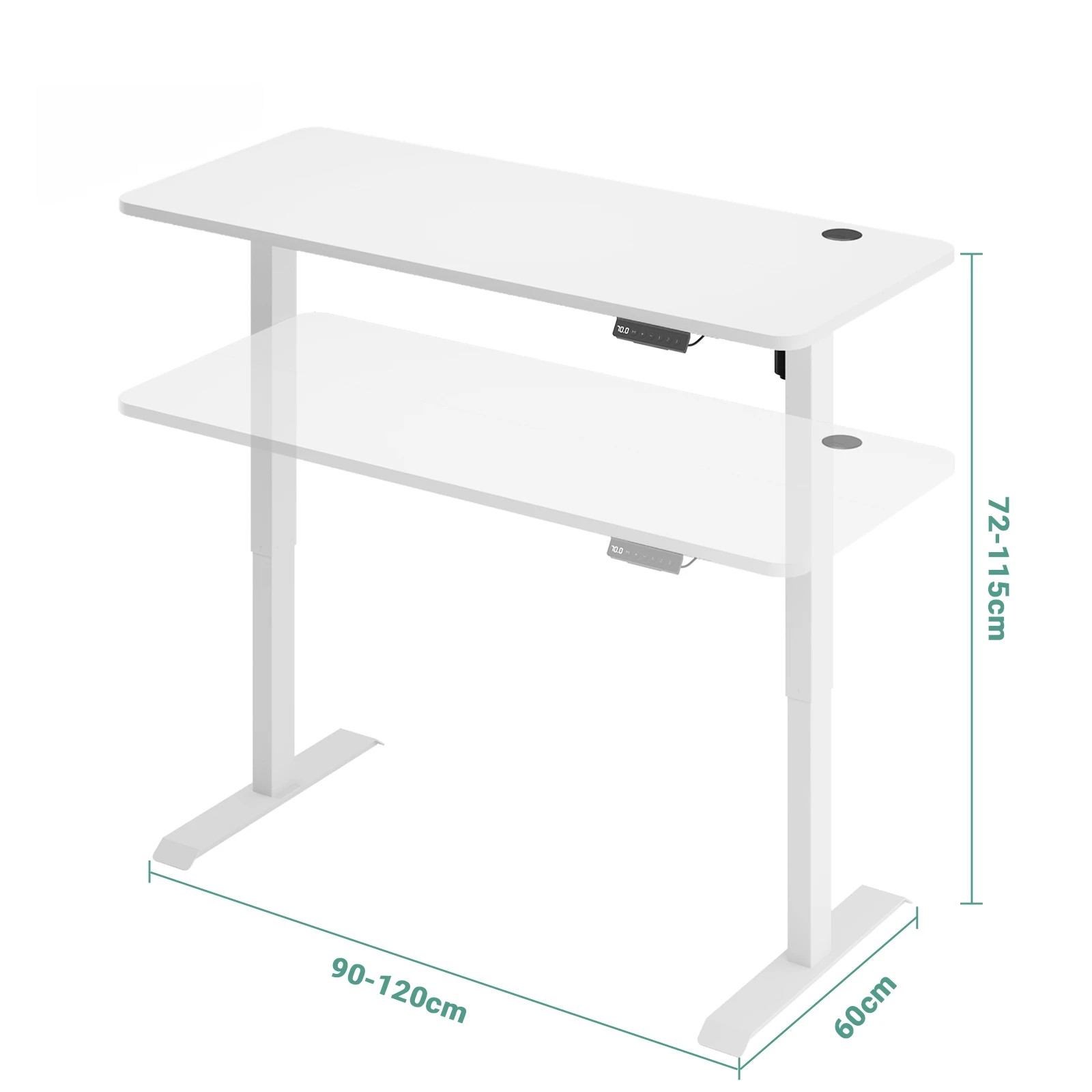 3 Advwin Standing Desk Height Adjustable Electric Sit Stand Desks 140cm - White, 3 of 4