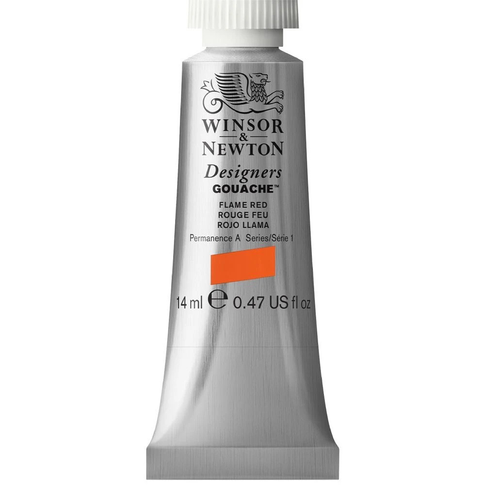 1 Winsor & Newton Designers Gouache 14mL Flame Red  S1, 1 of 1