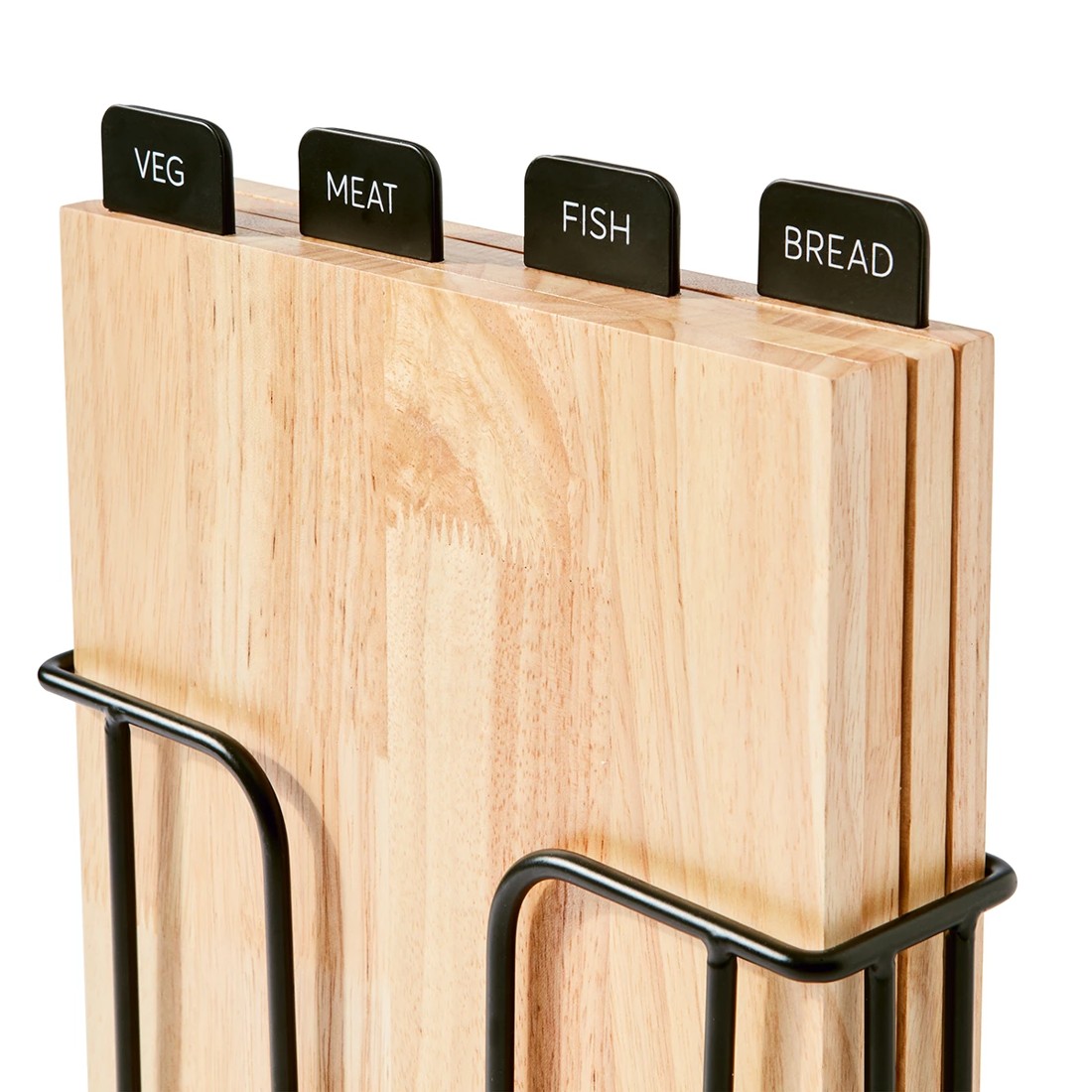 9 Set of 4 Wood Cutting Boards with Stand, 9 of 10