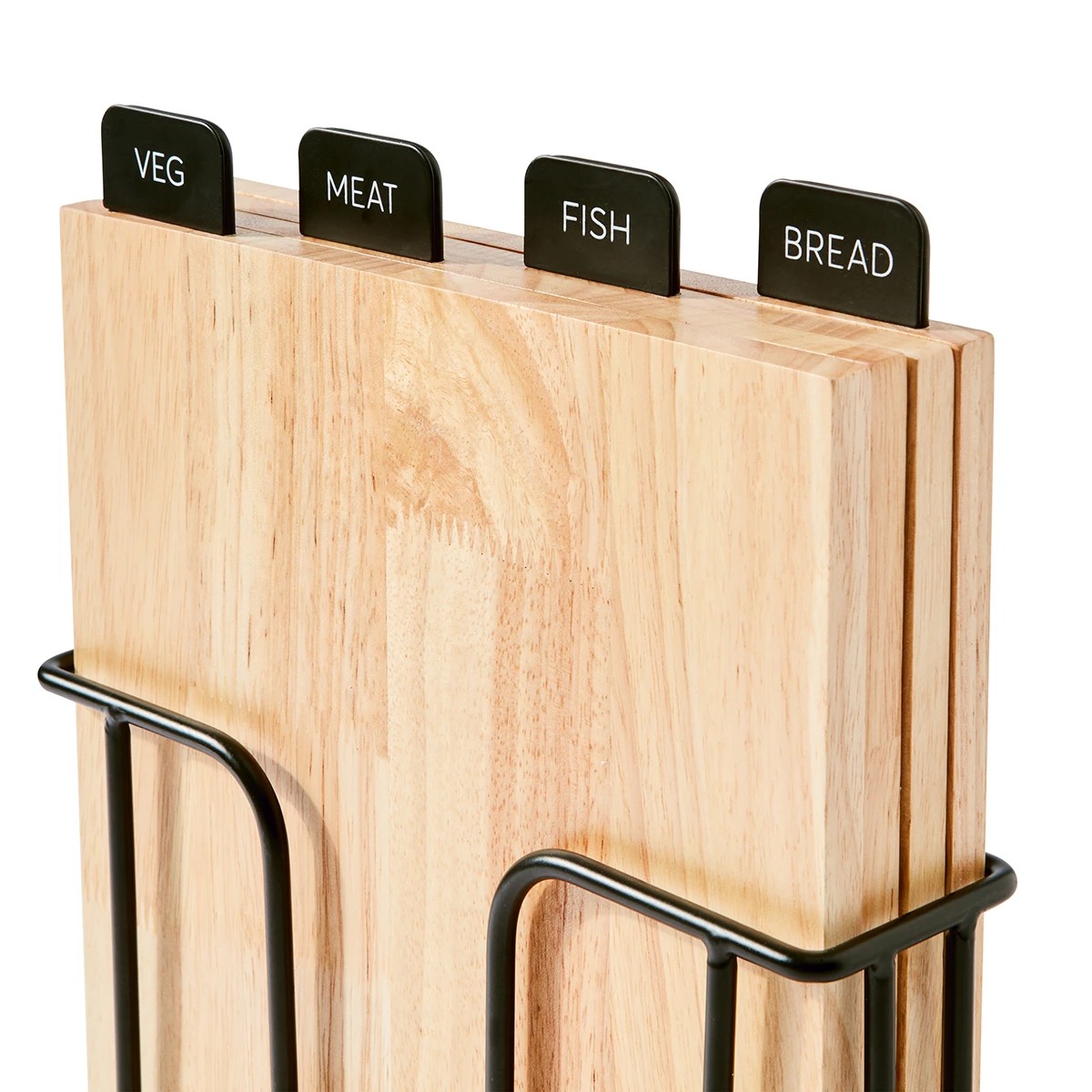 9 Set of 4 Wood Cutting Boards with Stand, 9 of 10