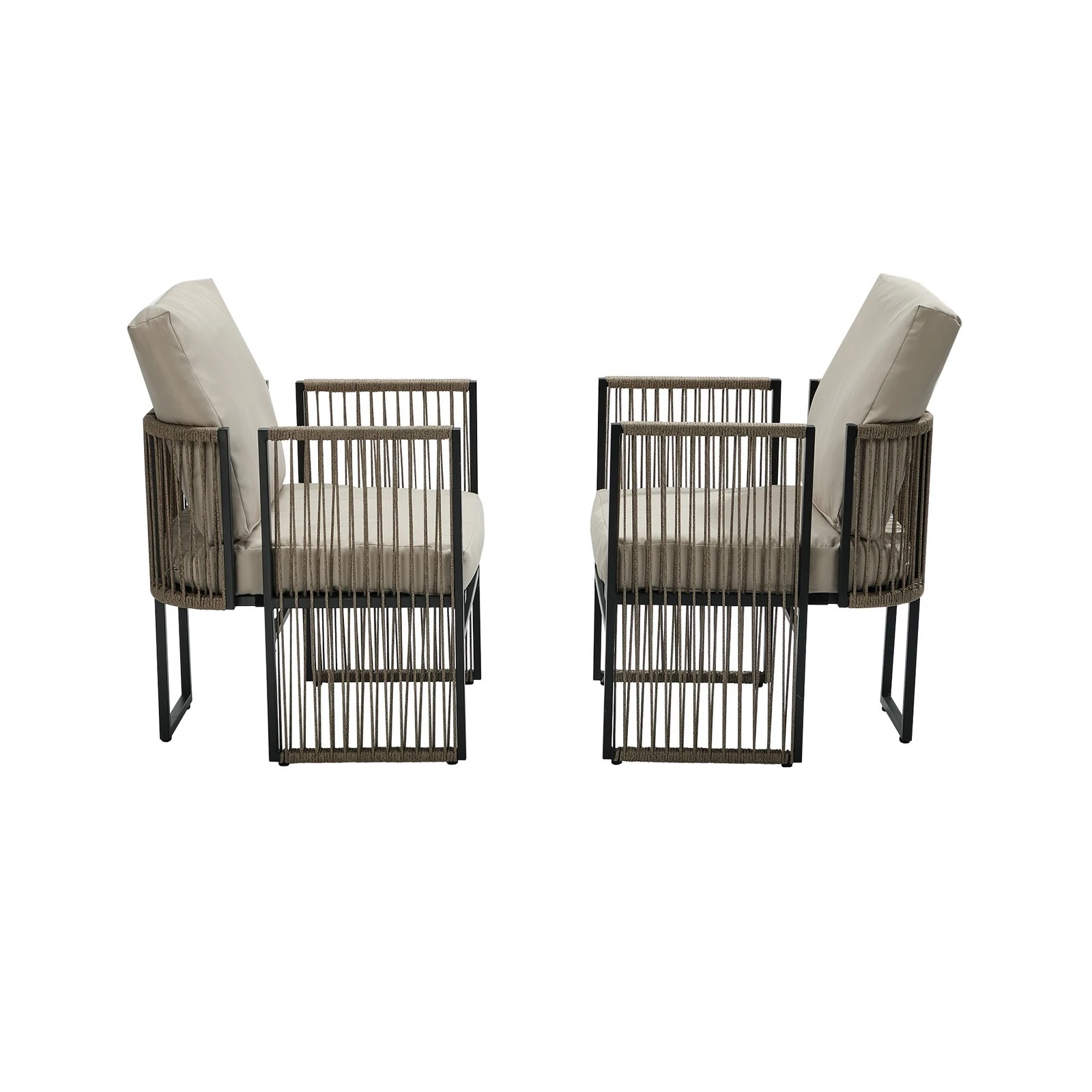 8 Livsip 2 Pieces Outdoor Patio Chair Bistro Lounge with Cushions Woven Rope - Multi, 8 of 8