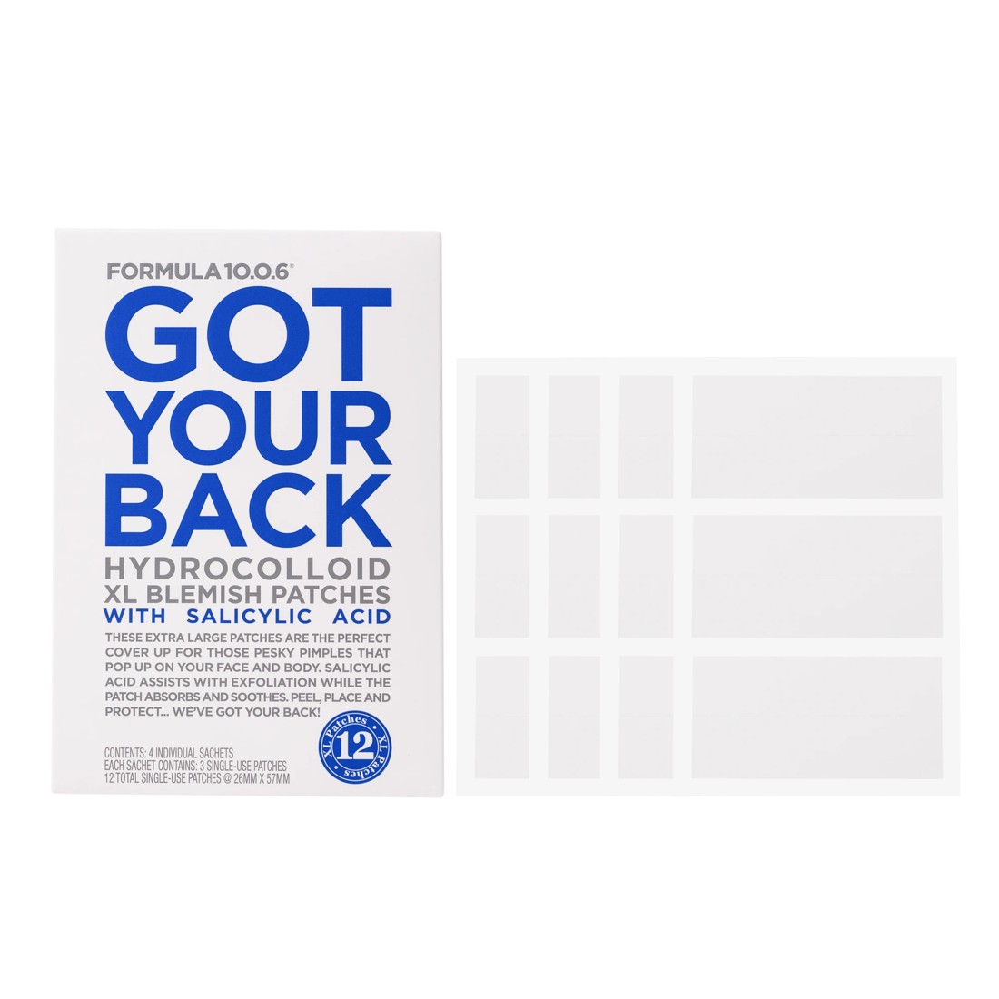 2 Formula 10.0.6 12 Pack Got your Back Hydrocolloid Extra Large Blemish Patches - Salicylic Acid, 2 of 5
