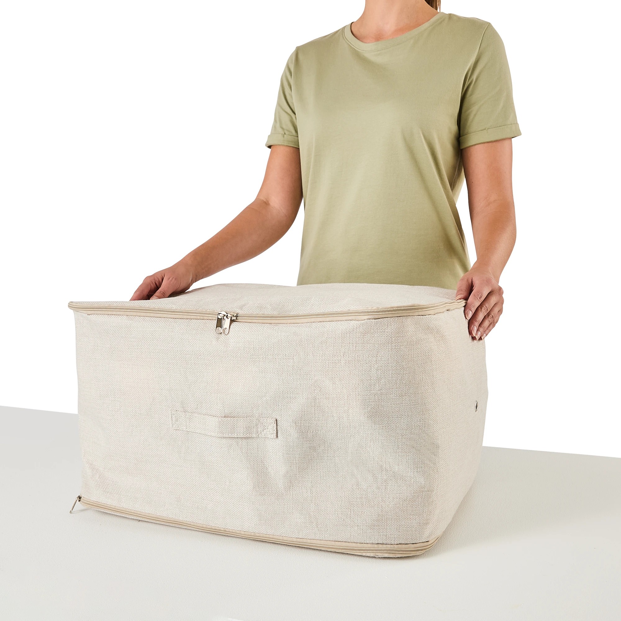 8 Linen Look Extra Large Expandable Storage Bag, 8 of 10