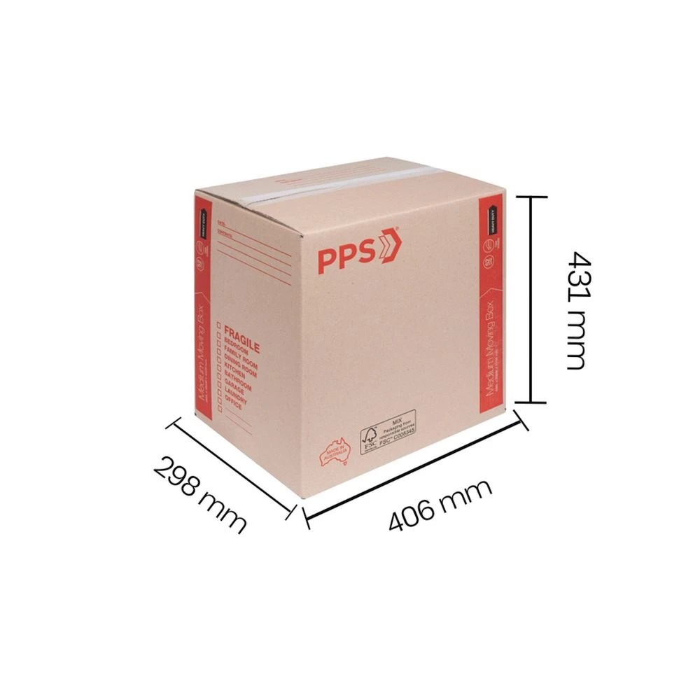 3 PPS Heavy Duty Moving Box Medium 406 x 298 x 431mm, 3 of 3