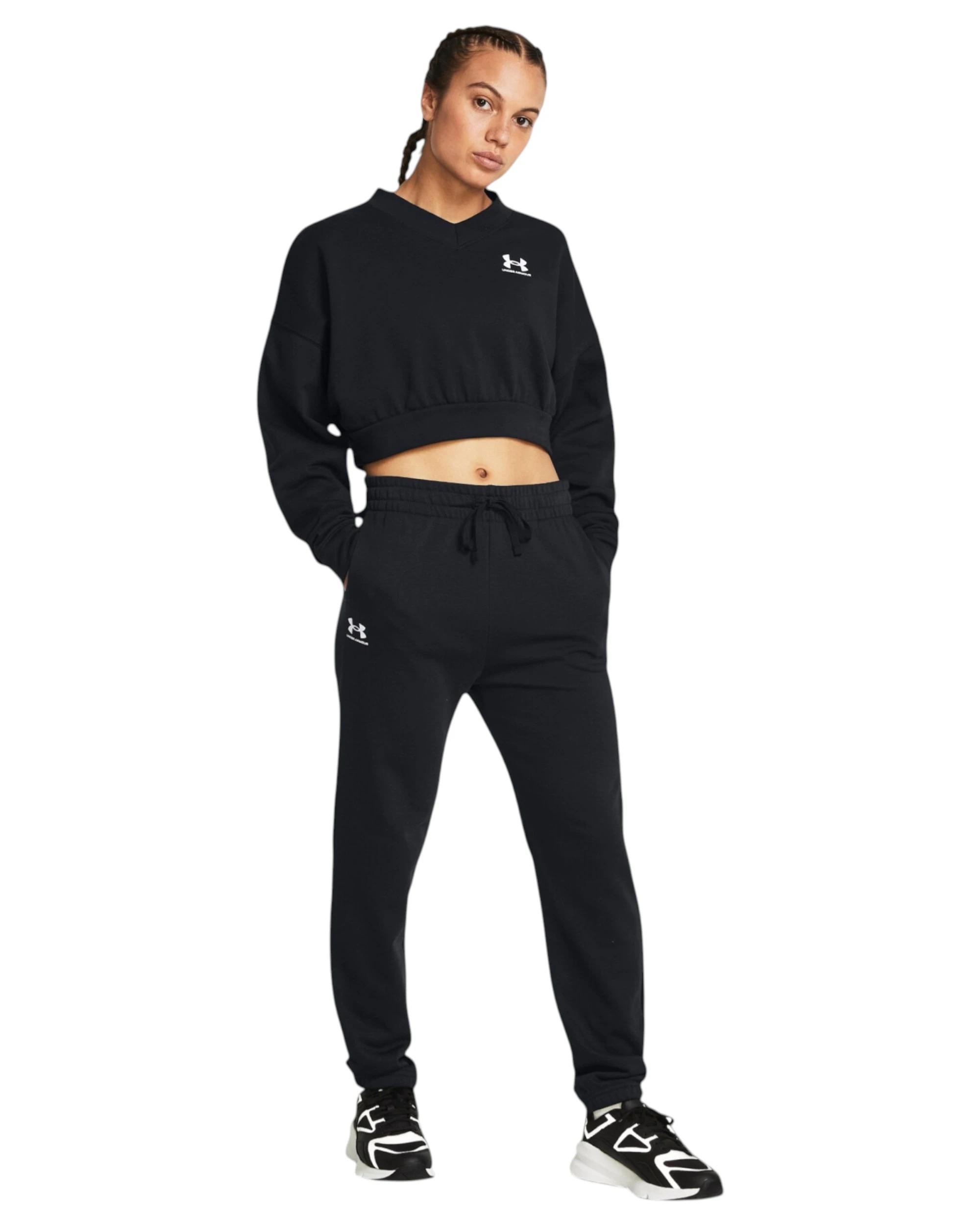 4 Under Armour Womens Rival Terry Joggers Black/ Black Trackies BLACK/BLACK, 4 of 5