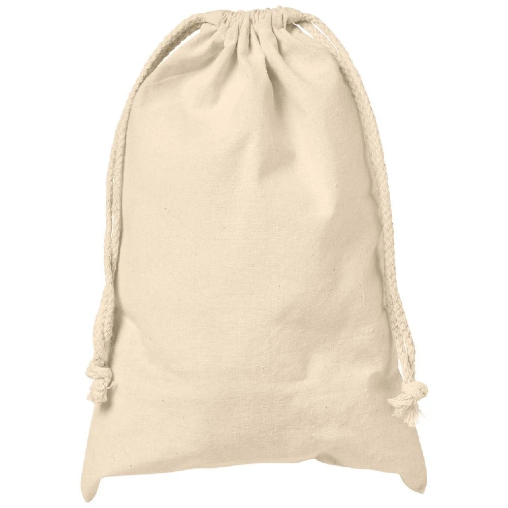 1 J.Burrows Calico Drawstring Bag 20 x 30cm Natural 10 Pack, 1 of 2