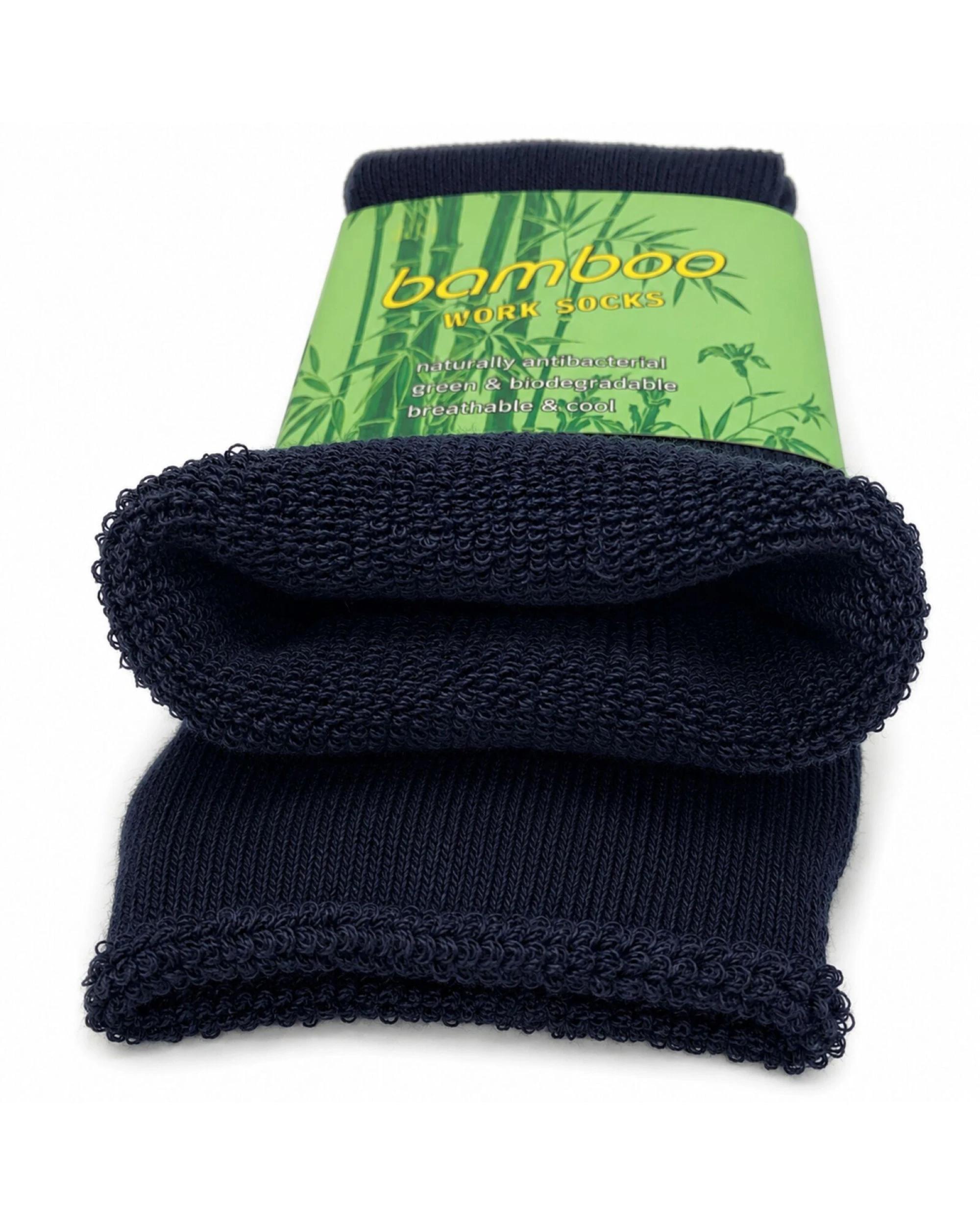 BR Home 3 Pairs Mens Bamboo Rich Work Socks Cushioned Anti Odour - Blue ...
