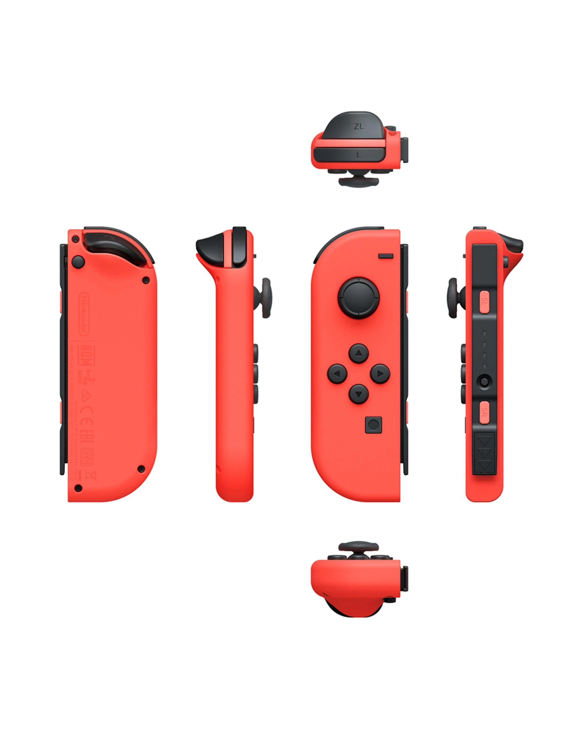 6 Nintendo Switch Joy-Con Neon Red and Blue Controller Set, 6 of 6