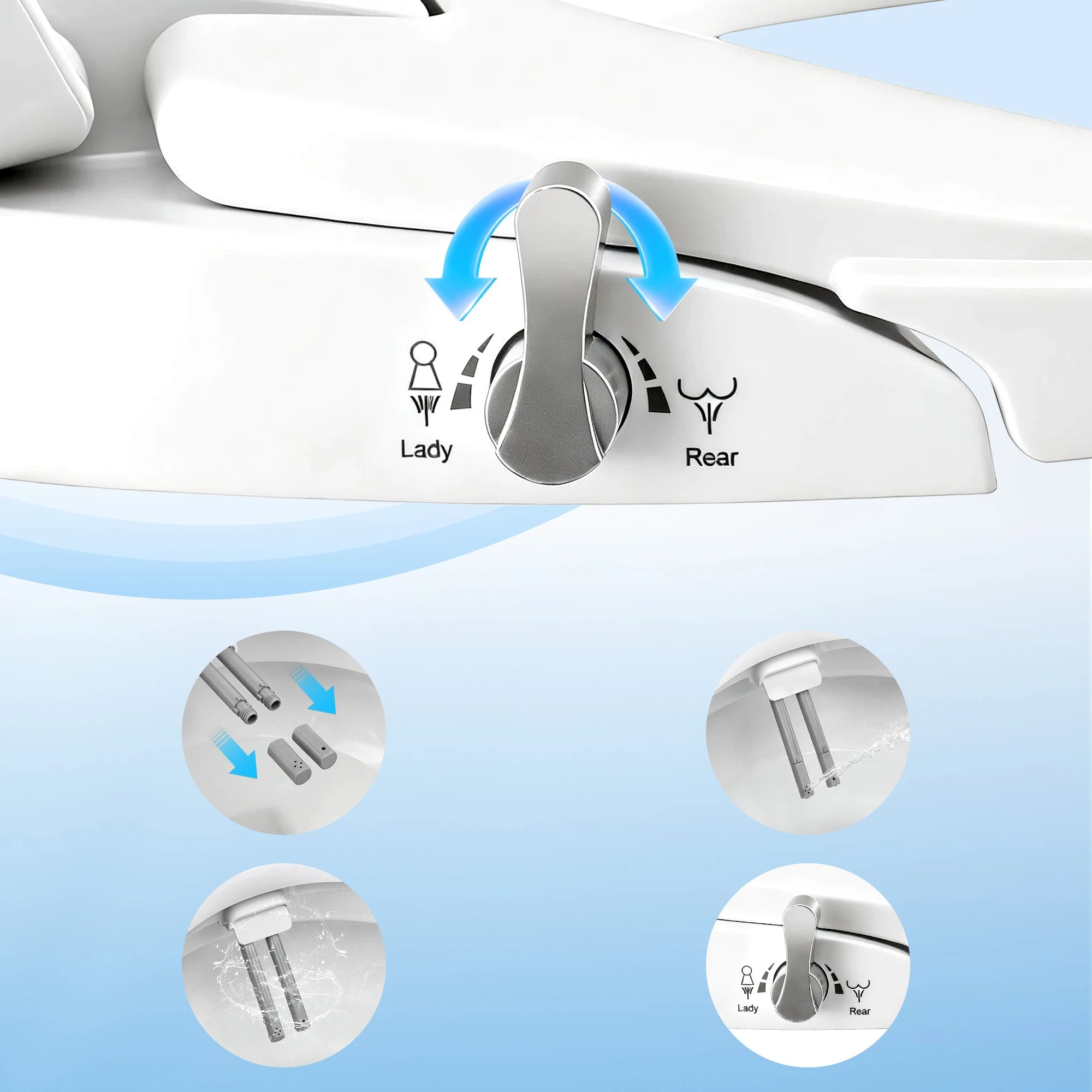 5 Cefito Non Electric Bidet Toilet Seat O-Shape - White, 5 of 8