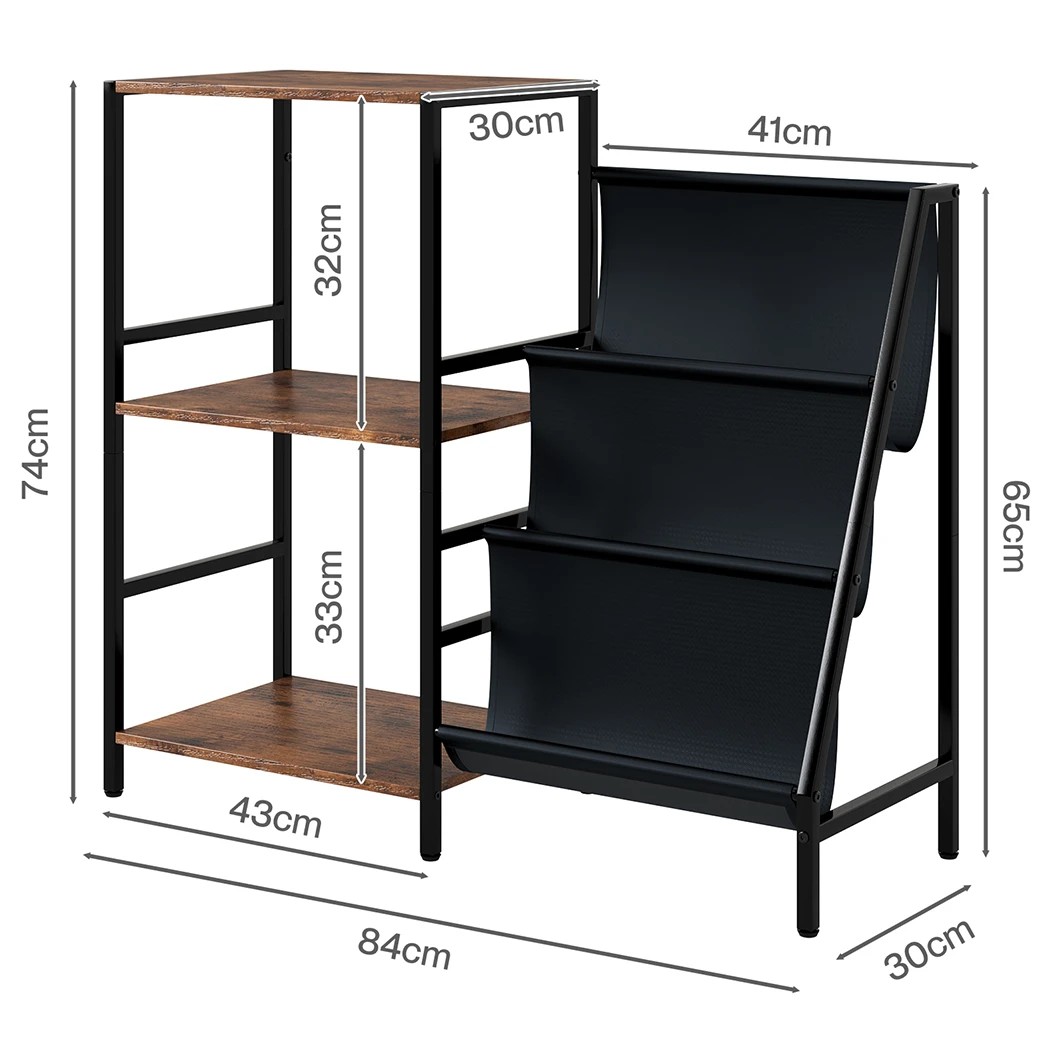 3 Levede Vinyl Record Storage with 3-Tie-Brown & Black, 3 of 8