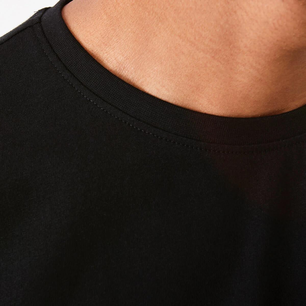 5 Australian Grown Cotton Longline T-shirt Black, 5 of 6