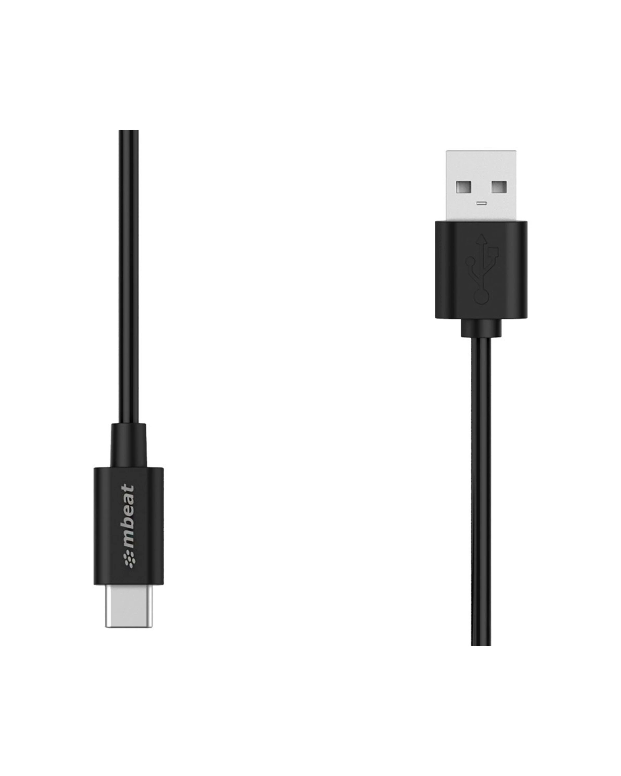 mBeat Prime 3A USB-C to USB-A 2.0 Charge Sync Cable 2m - Black - Kmart