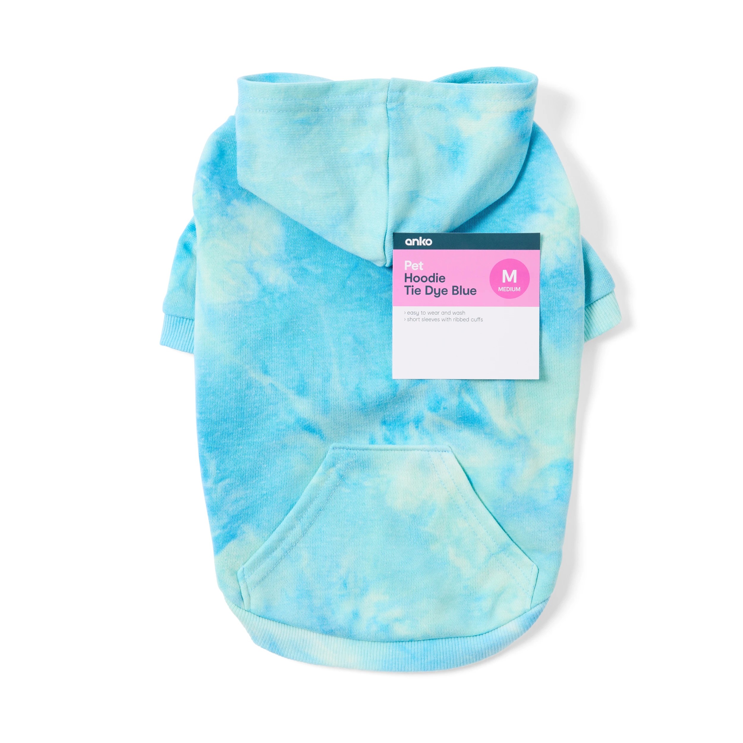 10 Pet Hoodie Tie-Dye - Medium, Blue, 10 of 10