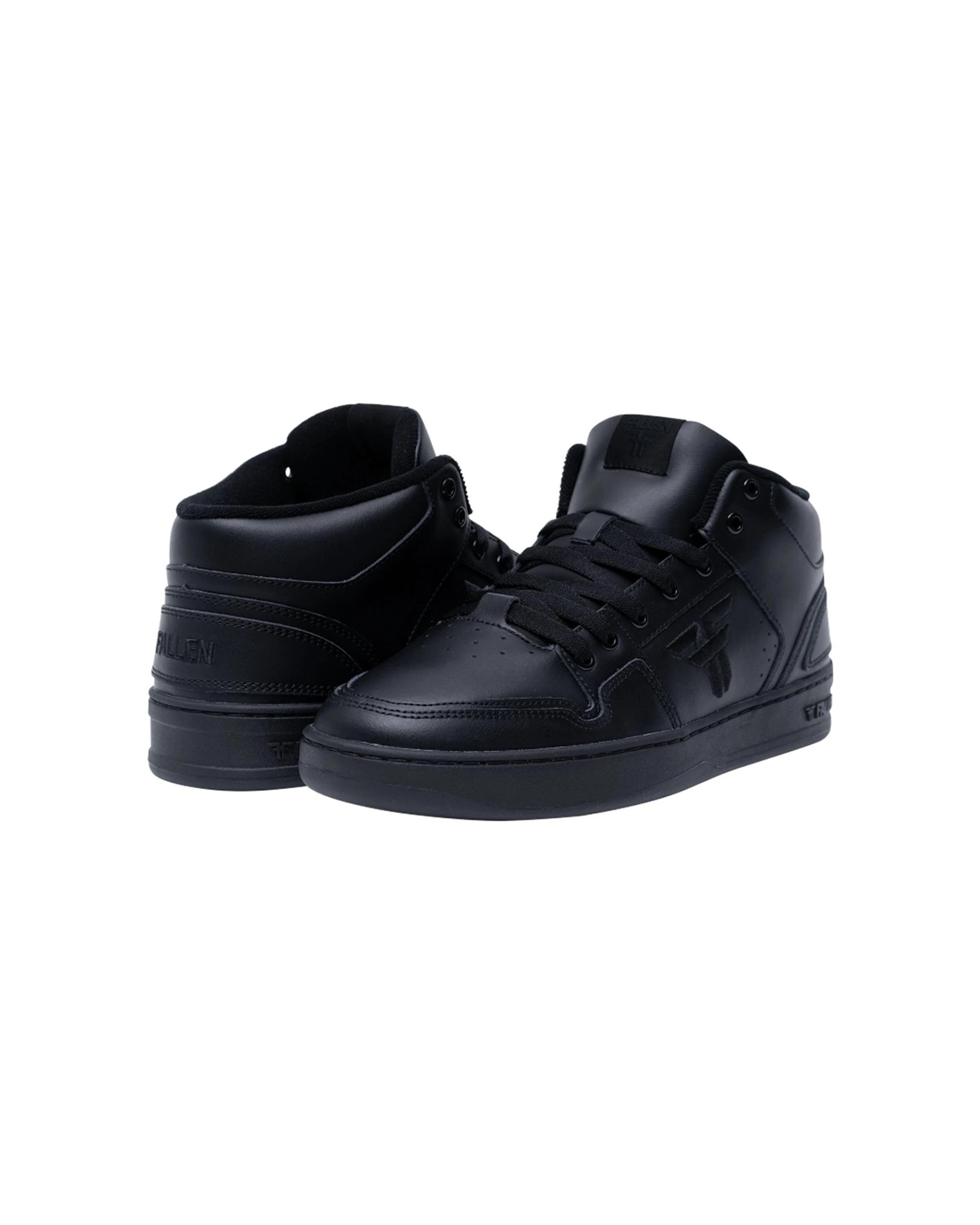 2 Fallen Footwear The Decade Mens Casual Shoes Action Leather Plush Padding BLACK LEATHER, 2 of 6