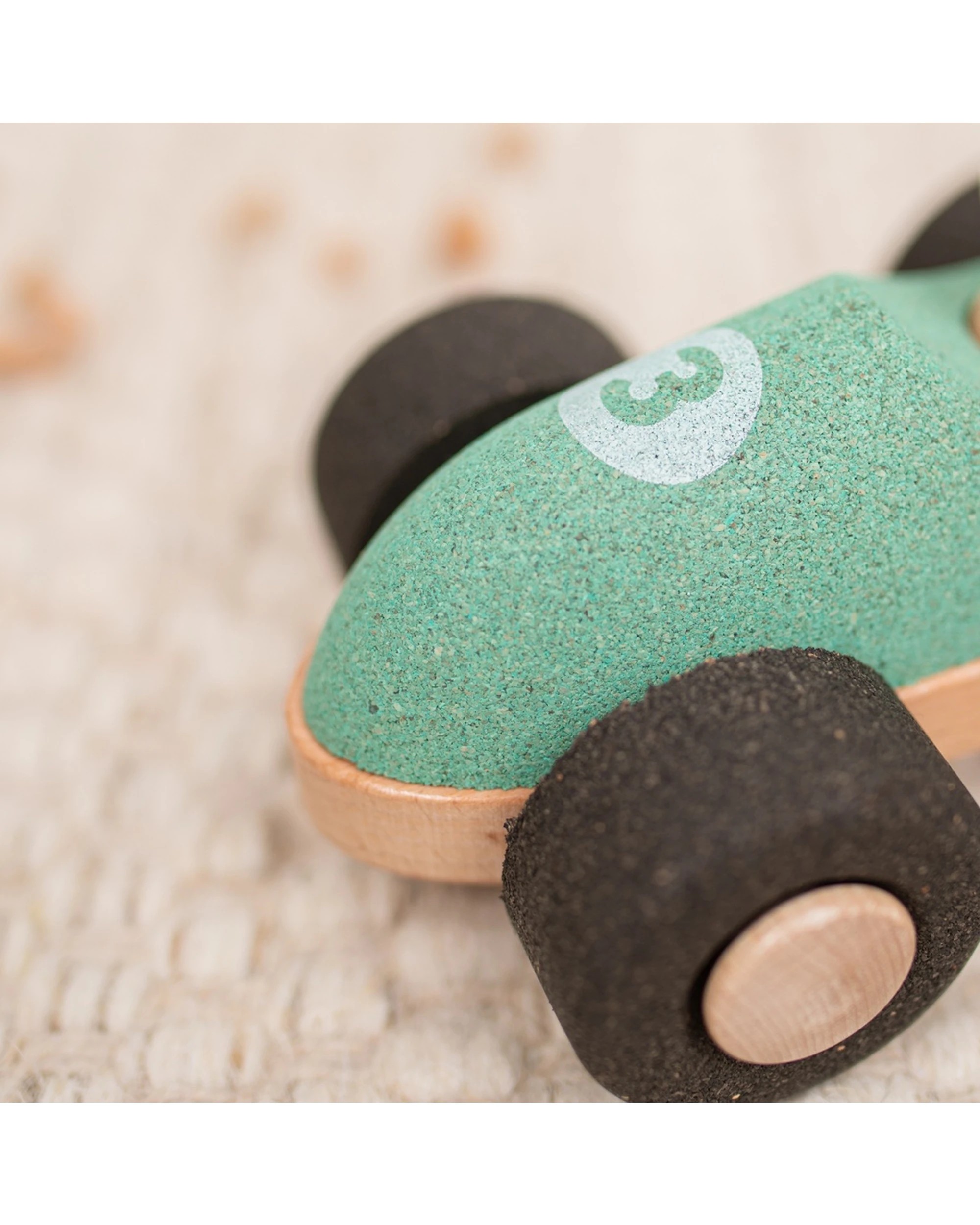 3 Korko E-Cork Racer Push Car Wooden Toy Figure Coordination Cork Wood - Green, 3 of 4