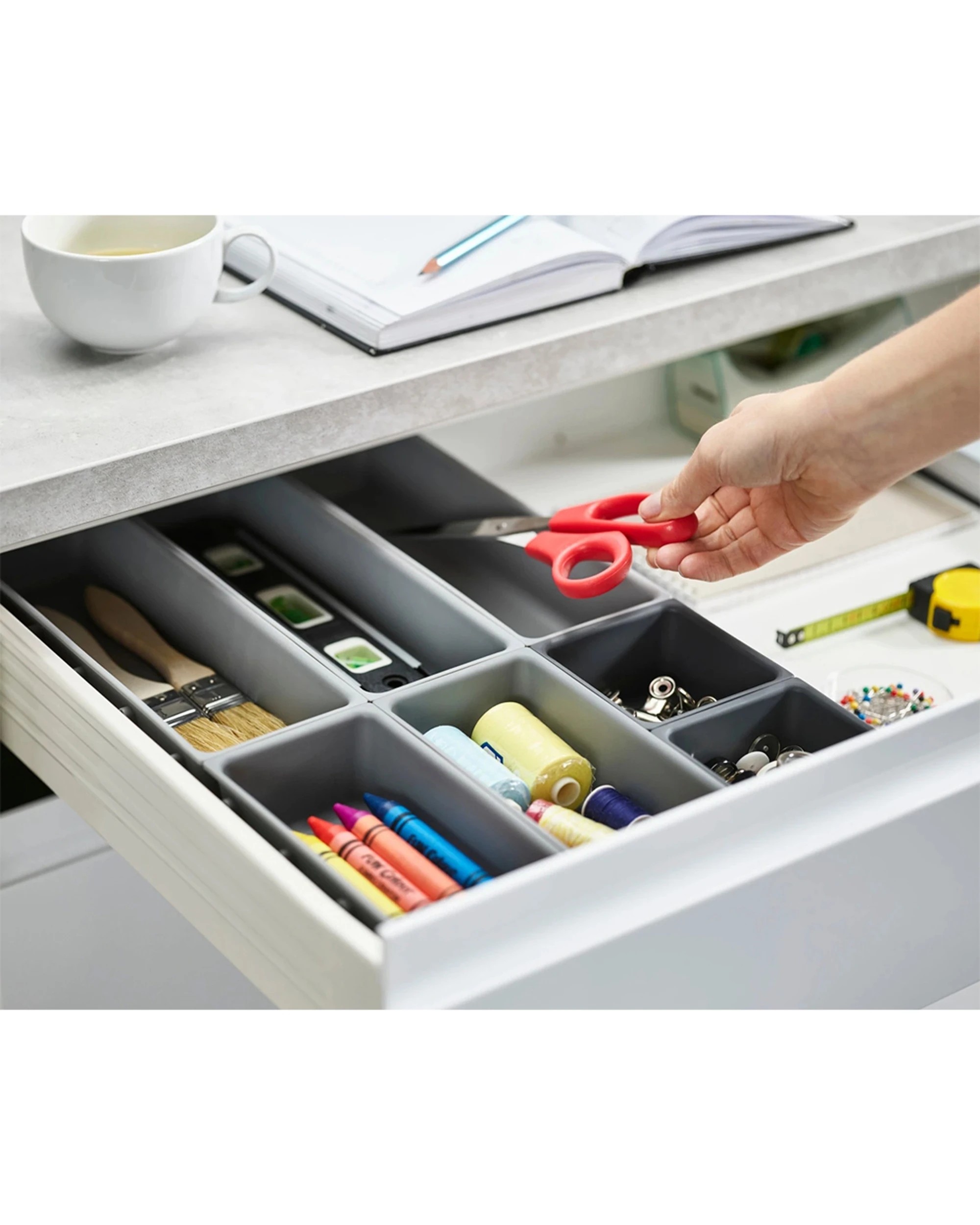 4 Joseph Joseph Blox 7pc Modular Drawer Organiser Set - Grey, 4 of 5
