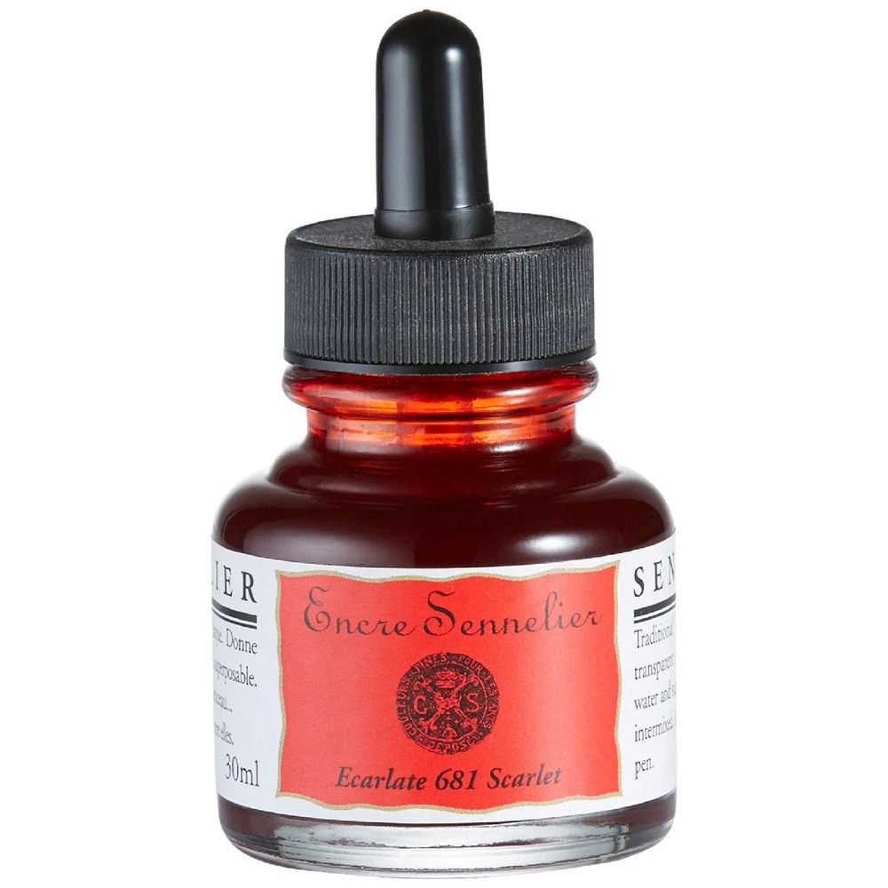 1 Sennelier Encre Drawing Ink 30mL Scarlet, 1 of 2
