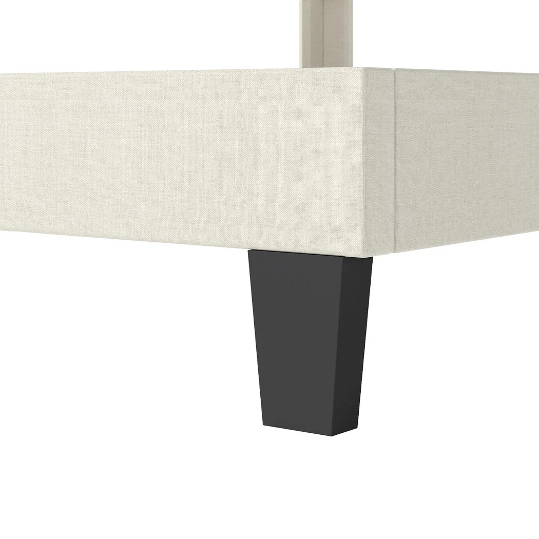 6 Levede Double Size Bed Frame Upholstered Platform Beige, 6 of 8