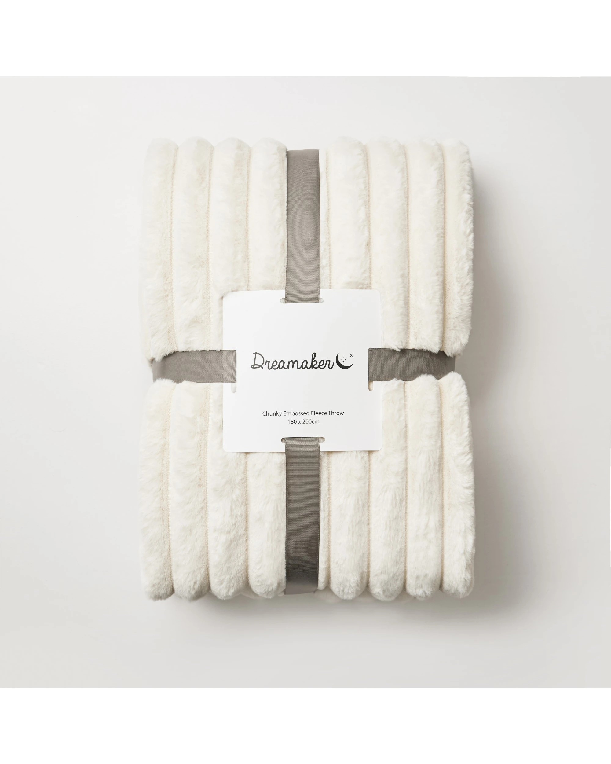 4 Dreamaker Chunky Embossed Fleece Throw 180x200cm - Natural, 4 of 5