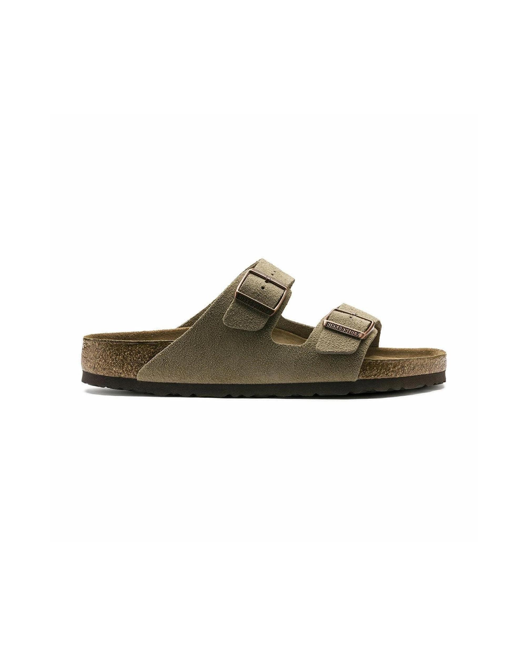 1 Birkenstock Arizona Suede Leather Soft Footbed Sandals Regular TAUPE, 1 of 6