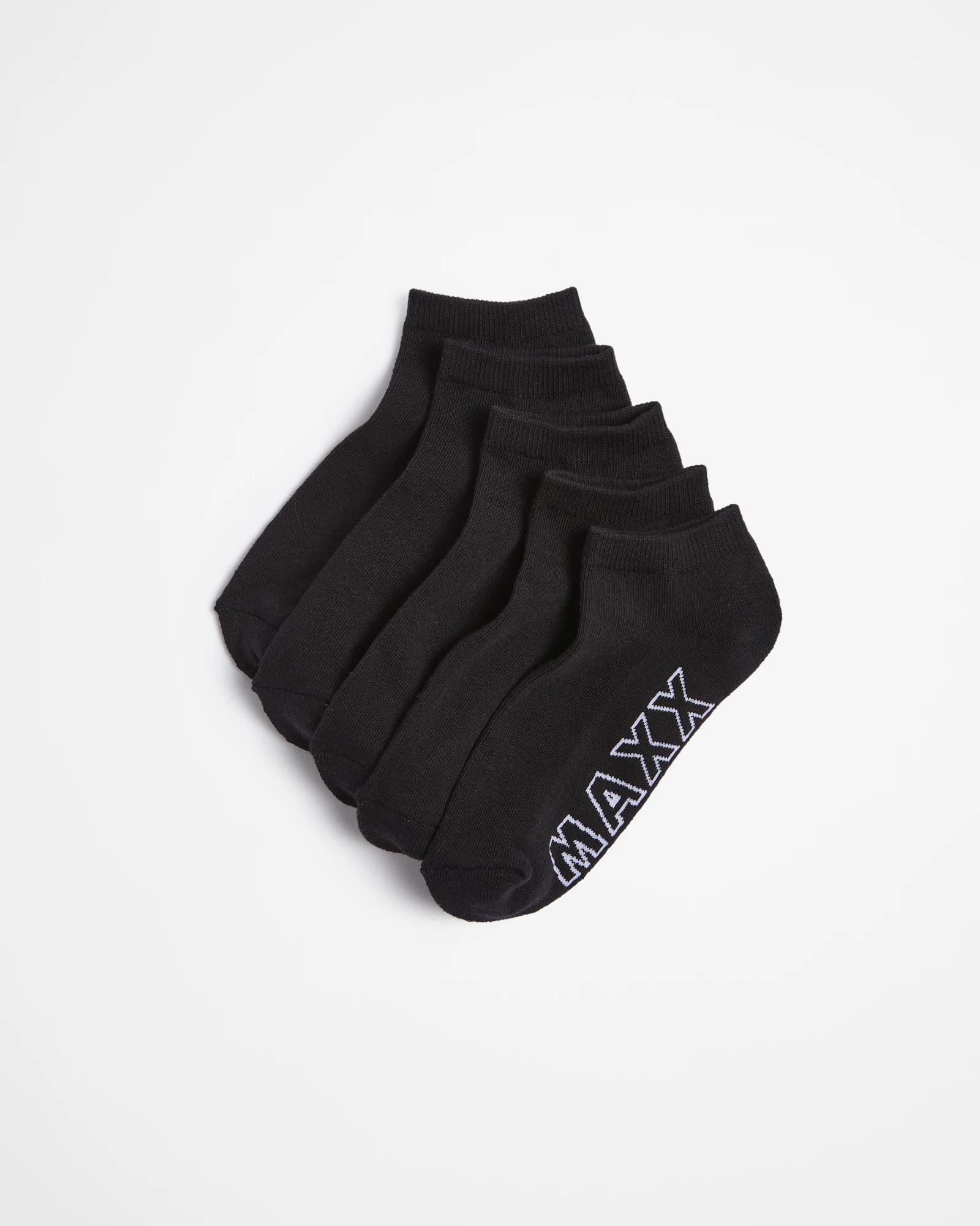 1 Maxx Sport Kids Low Cut Socks 5 Pack BLACK, 1 of 3