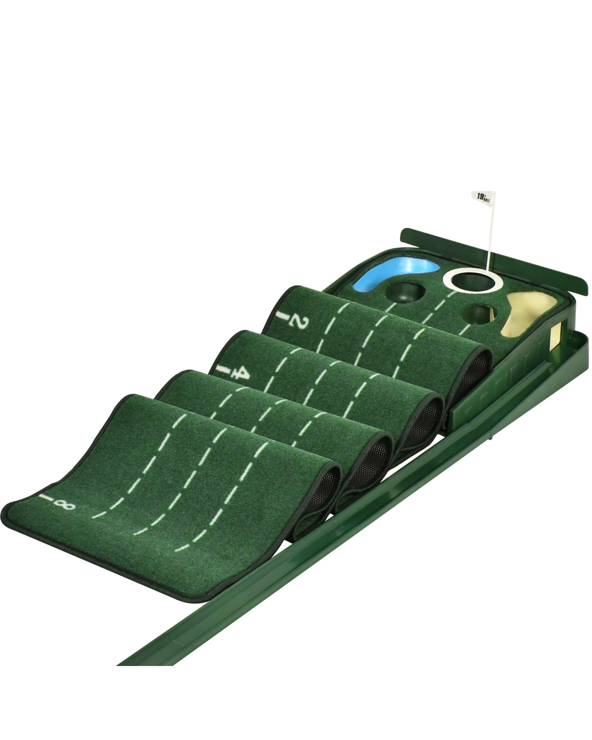 7 Advwin 5 Holes Golf Putting Mat with Auto Ball Return - Green, 7 of 7